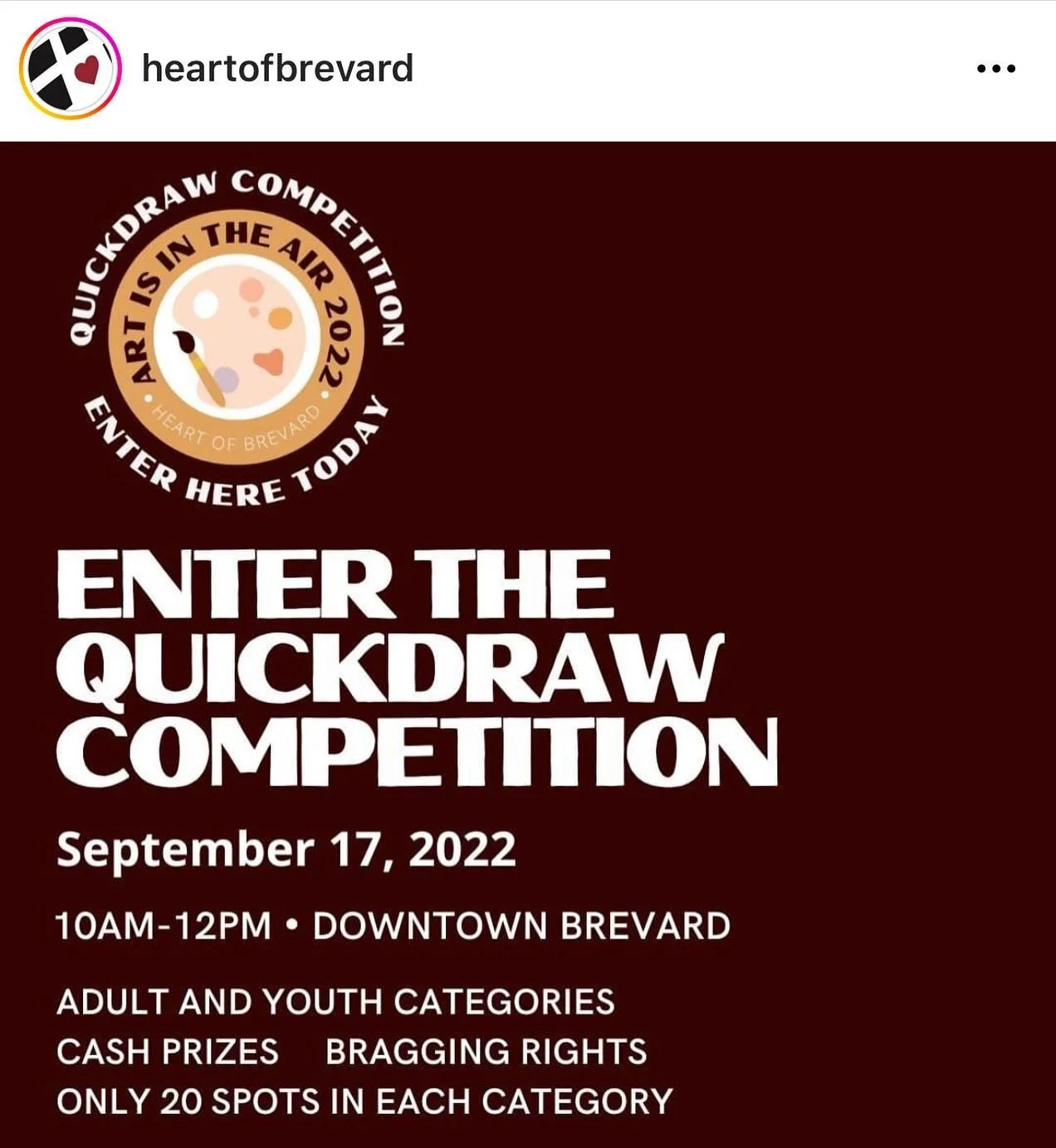 We are excited to be a sponsor of the QuickDraw Competition at @heartofbrevard&rsquo;s &ldquo;Art is In the Air&rdquo; Festival coming in a couple weeks in beautiful downtown Brevard!
#creativelife #draw #artforall #wnc #828isgreat #carolinacreativea