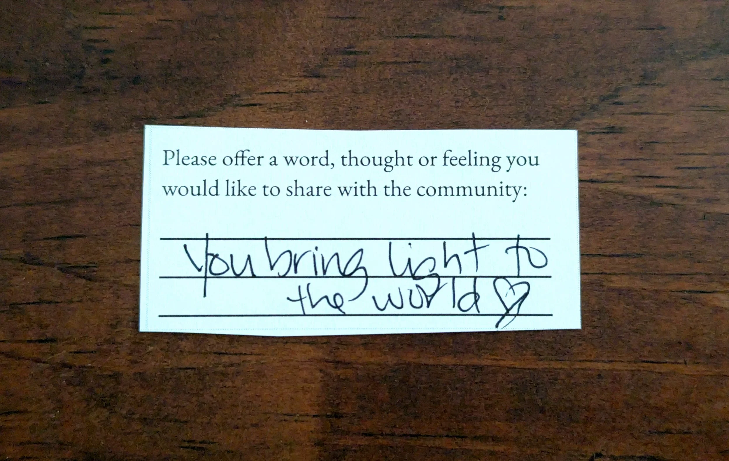 Offering 050 - " you bring light to the world"