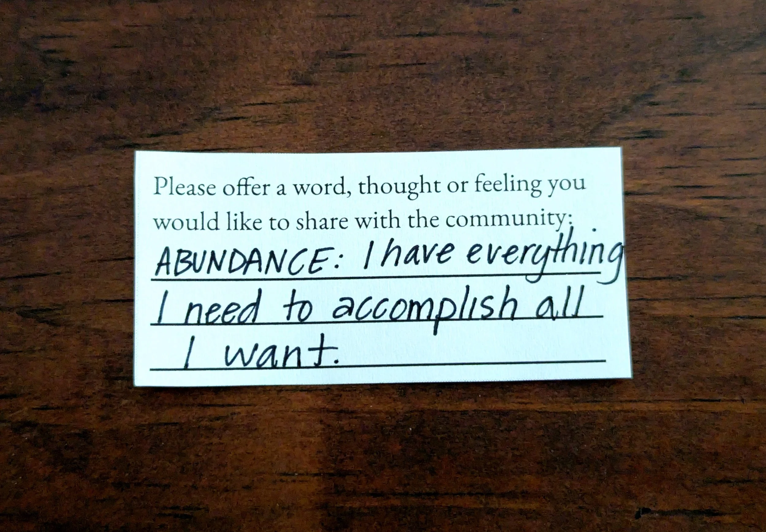 Offering 073 - "ABUNDANCE: I have everything I need to accomplish all I want."