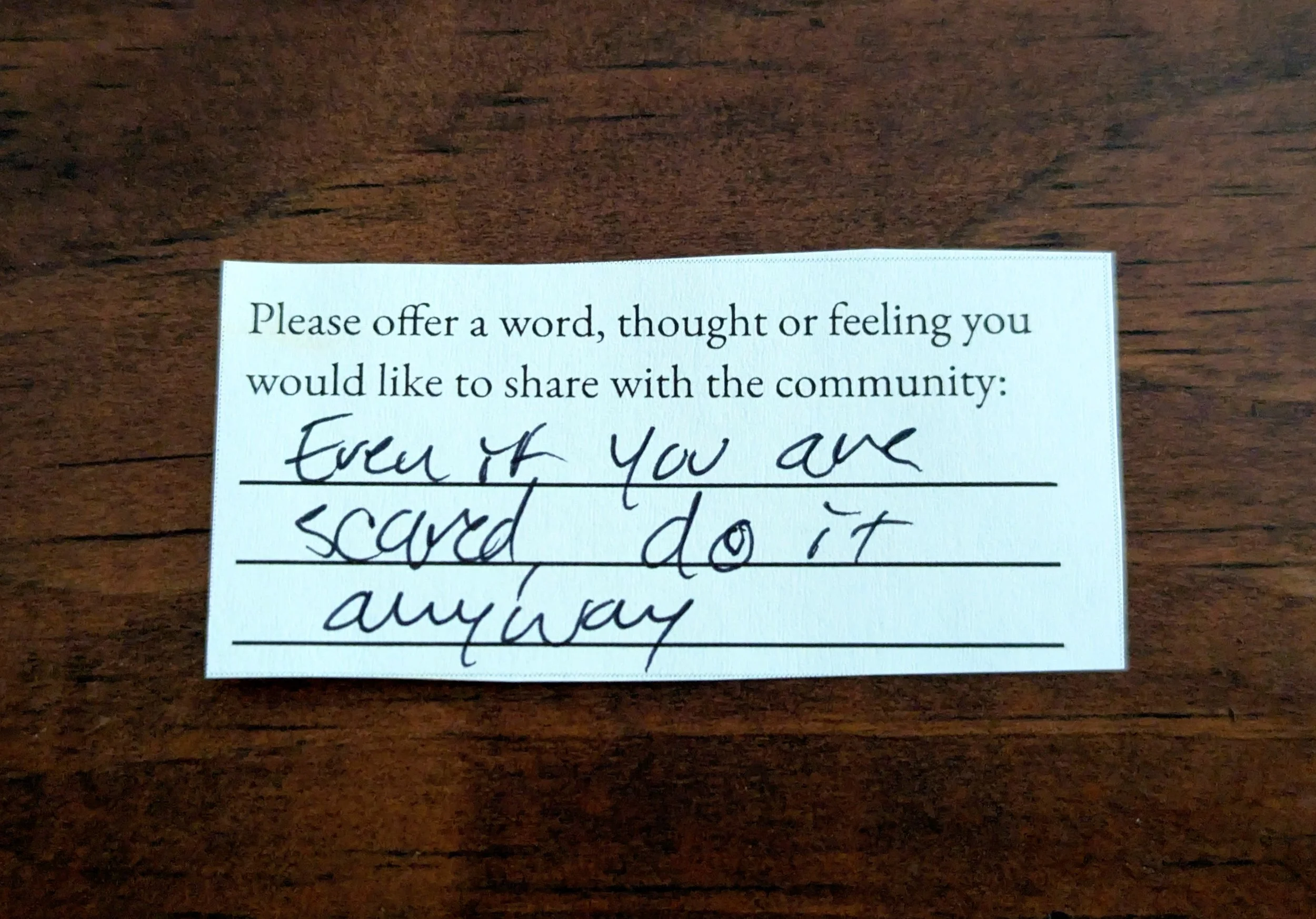 Offering 017 - "Even if you are scared, do it anyway"