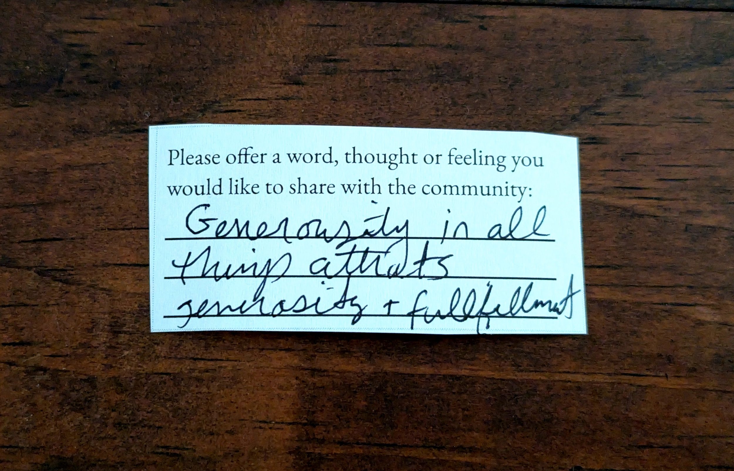 Offering 045 - "Generousity in all things attracts generosity + fullfillment"