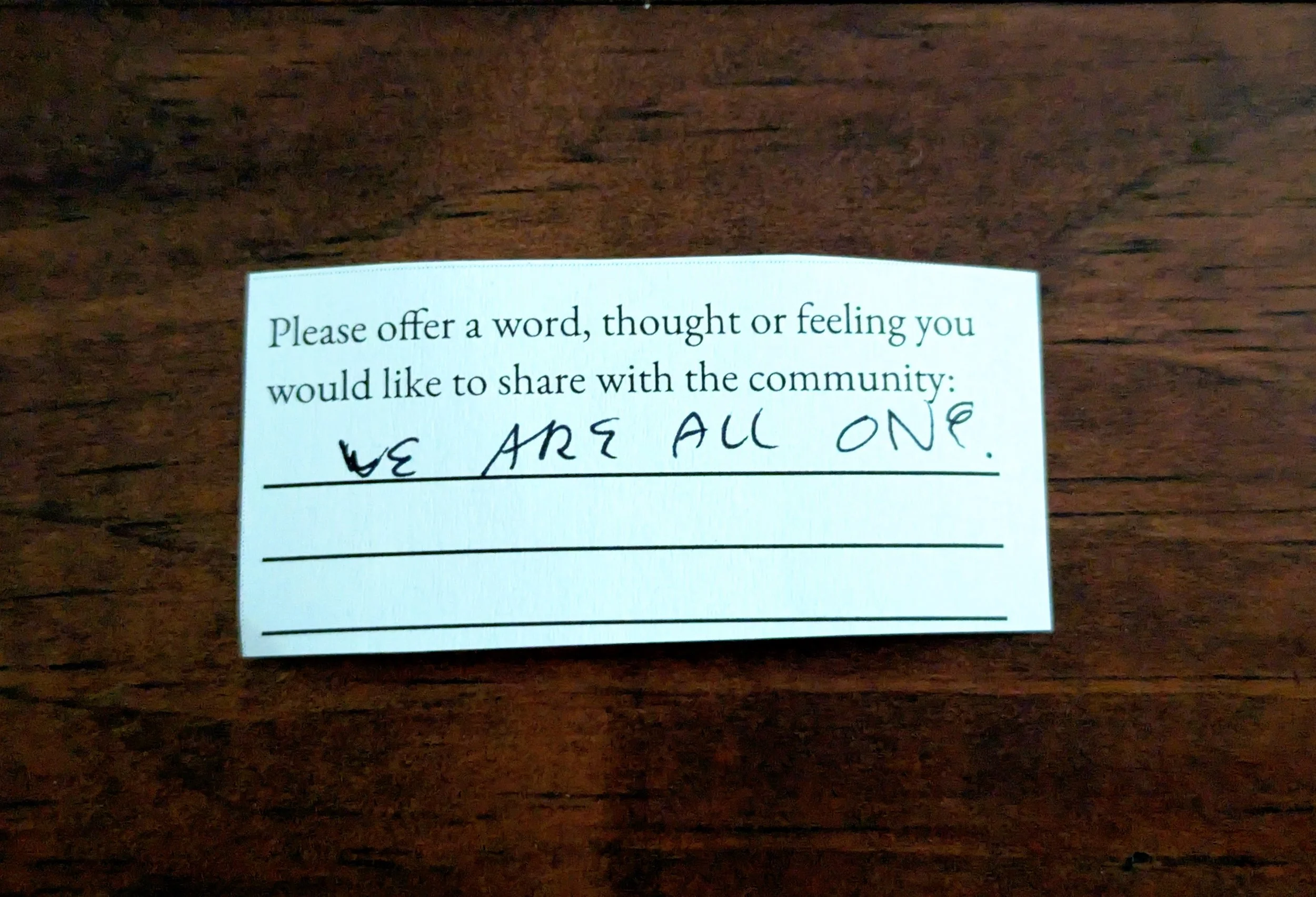 Offering 104 - "WE ARE ALL ONE."