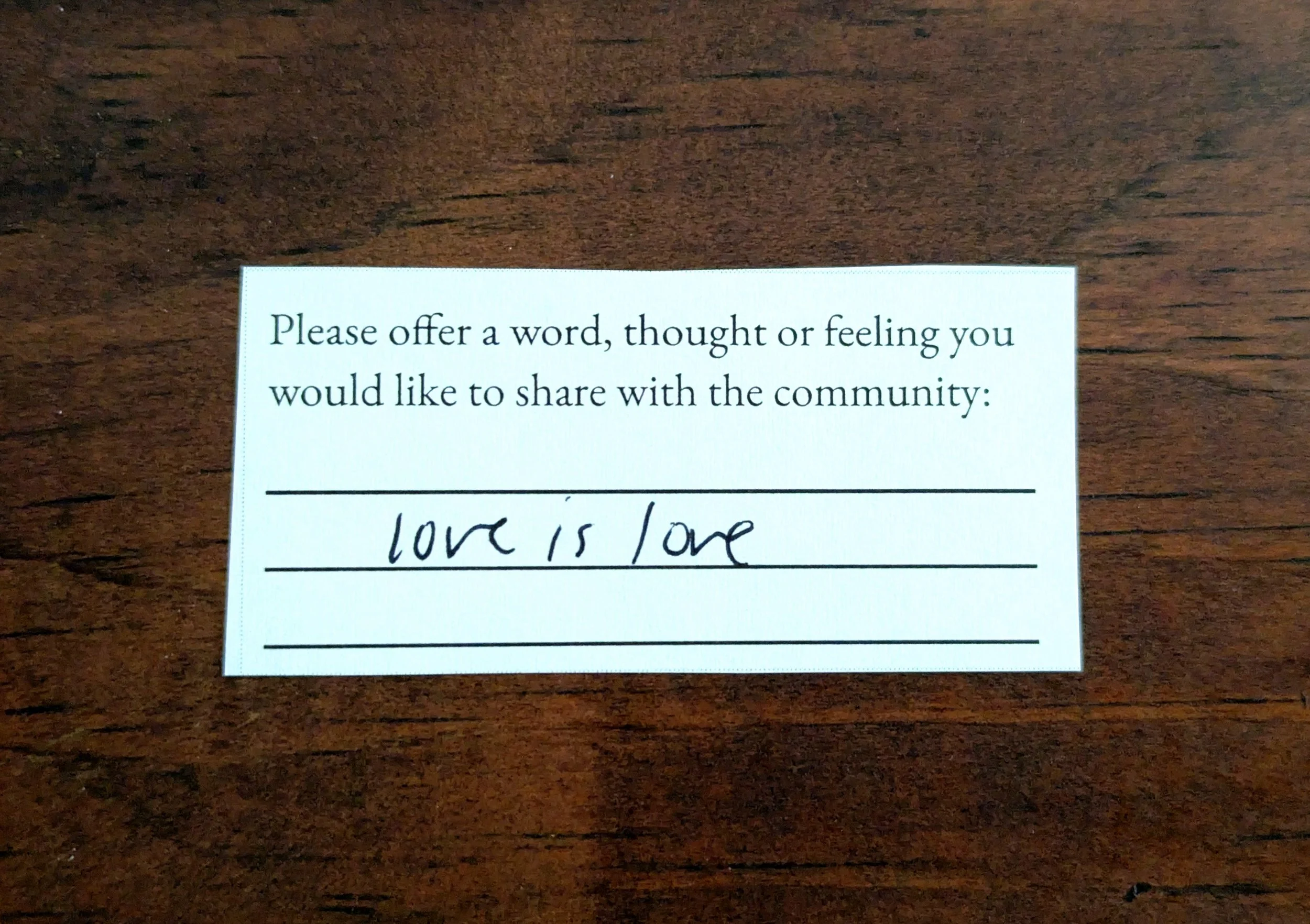 Offering 011 - "love is love"