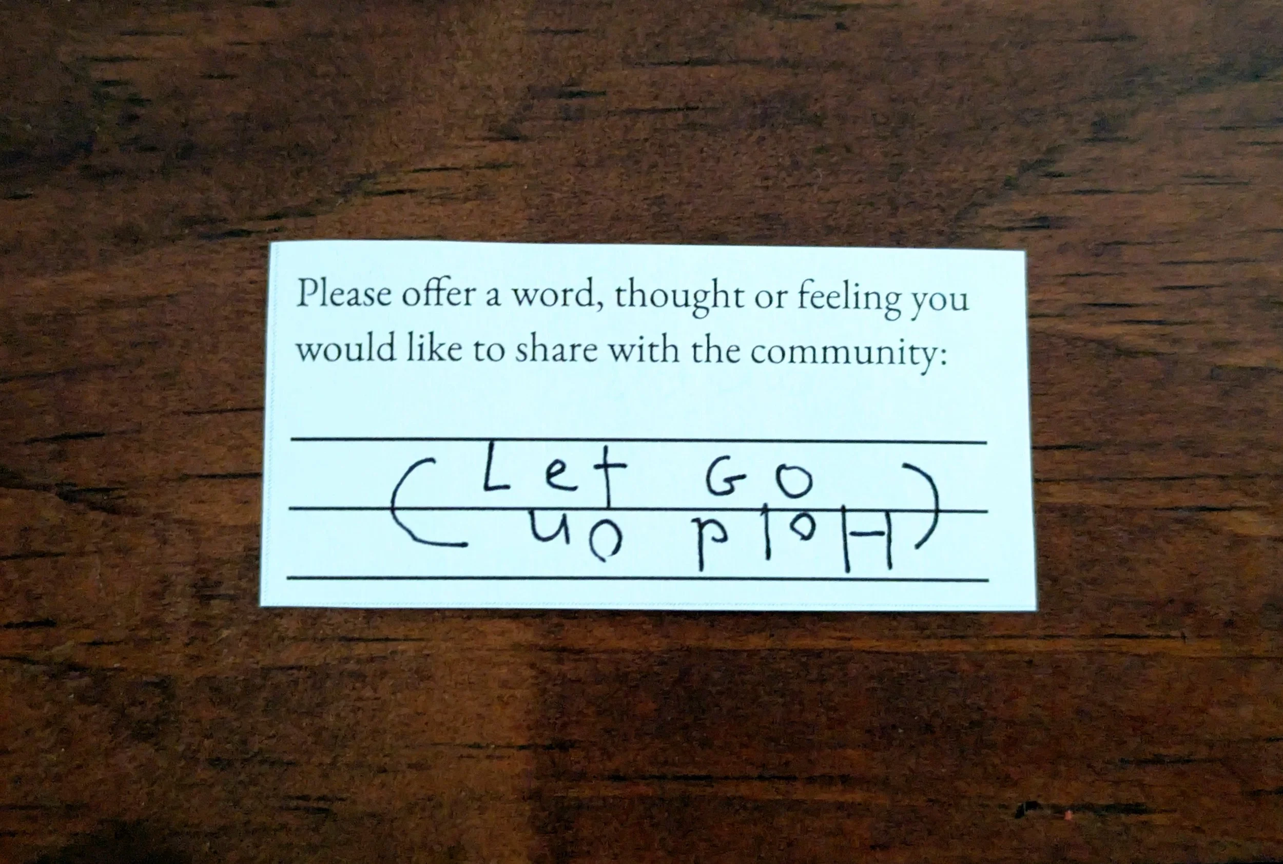 Offering 044 - "Let Go Hold On" (on back: "process")
