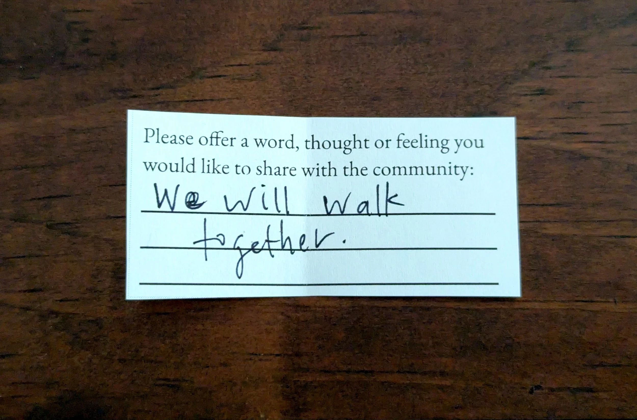 Offering 068 - "We will walk together."