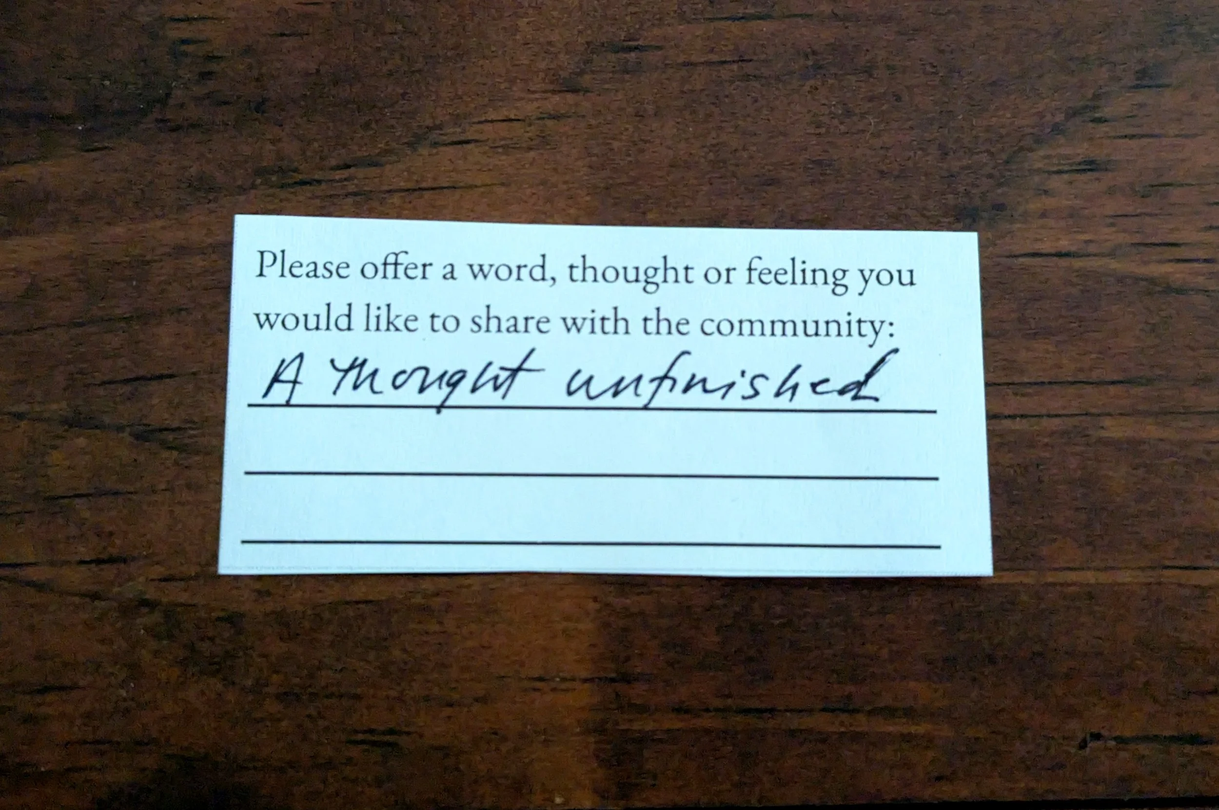 Offering 066 - "A thought unfinished"