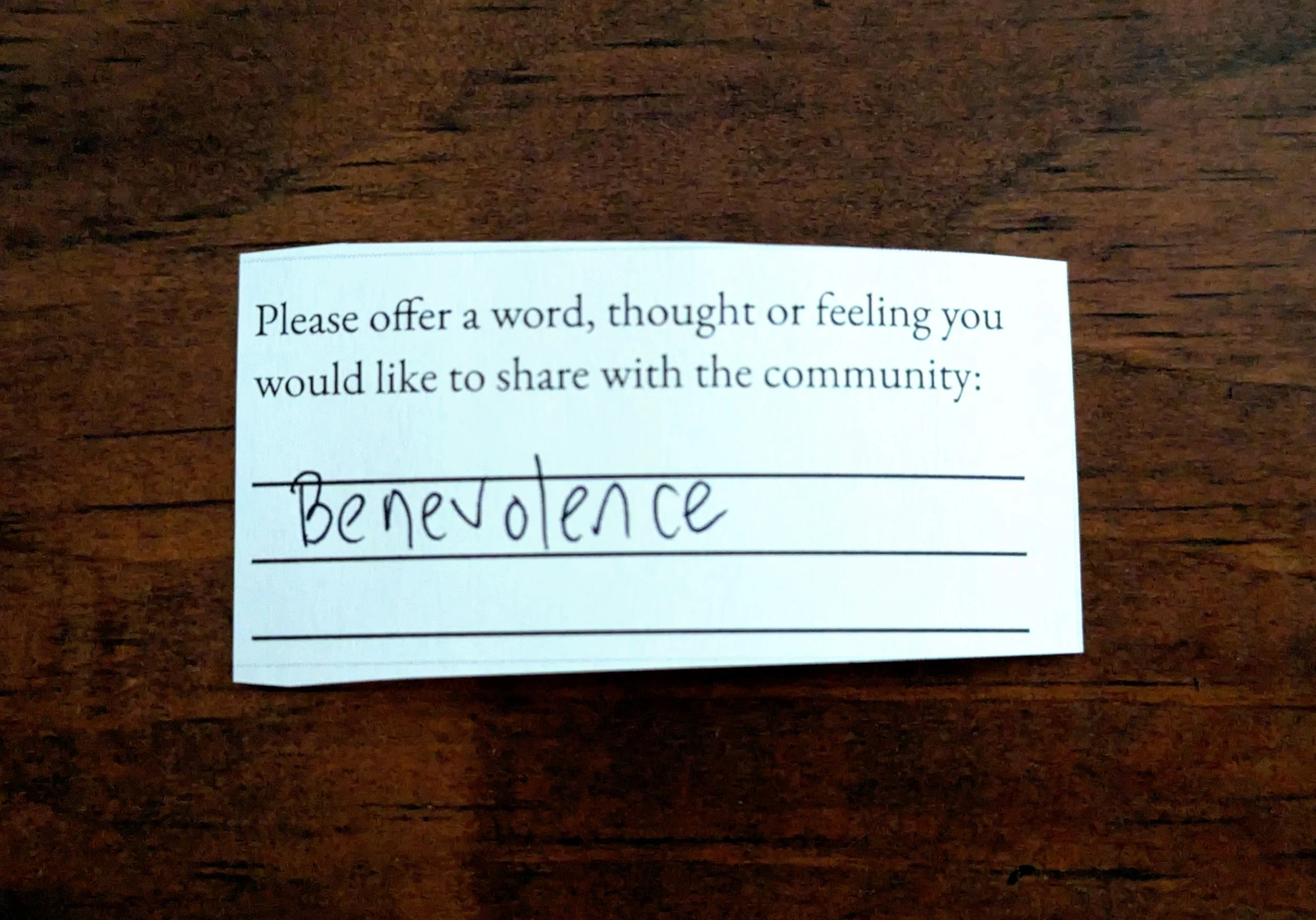 Offering 030 - "Benevolence"