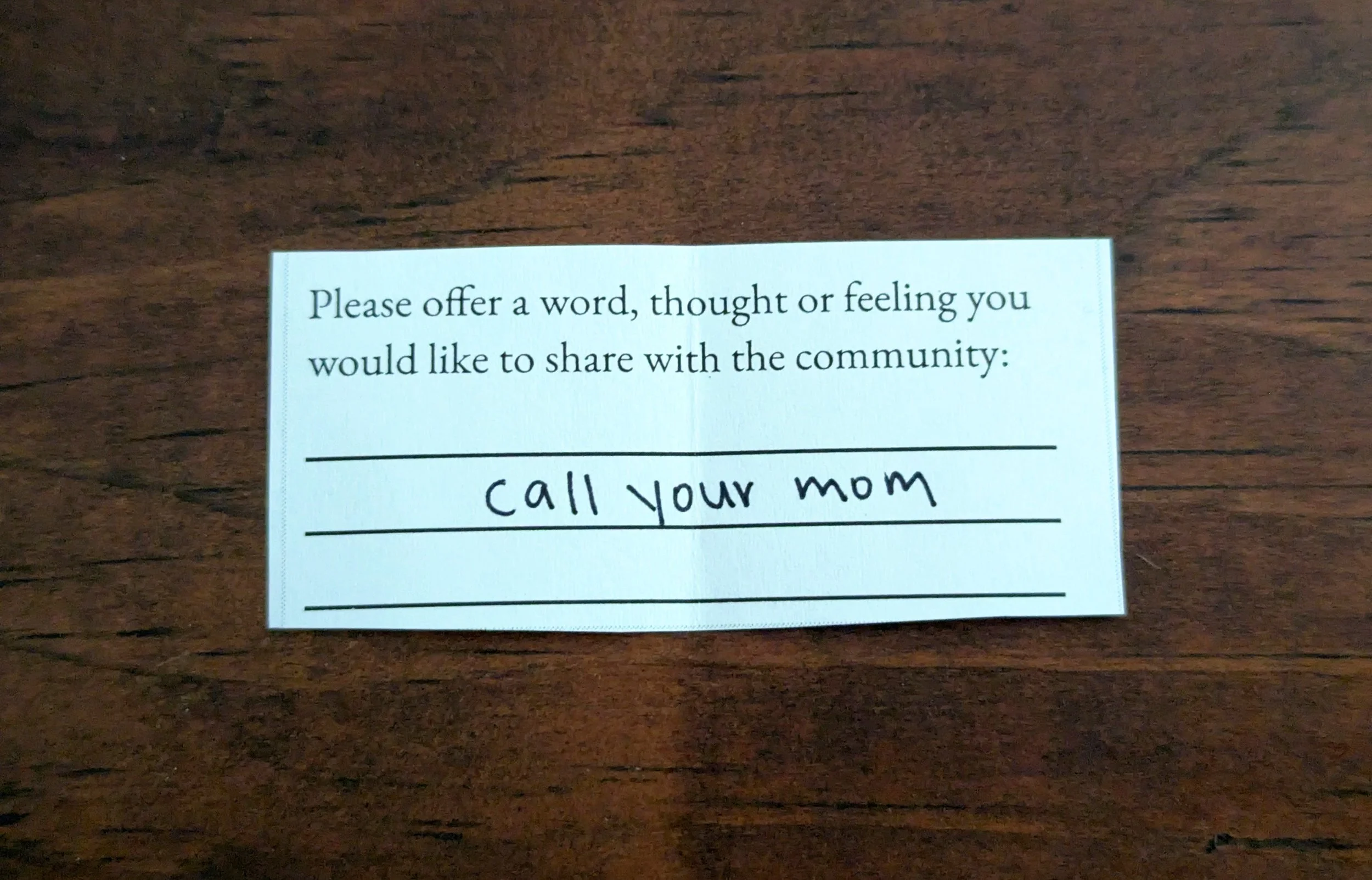 Offering 063 - "call your mom"
