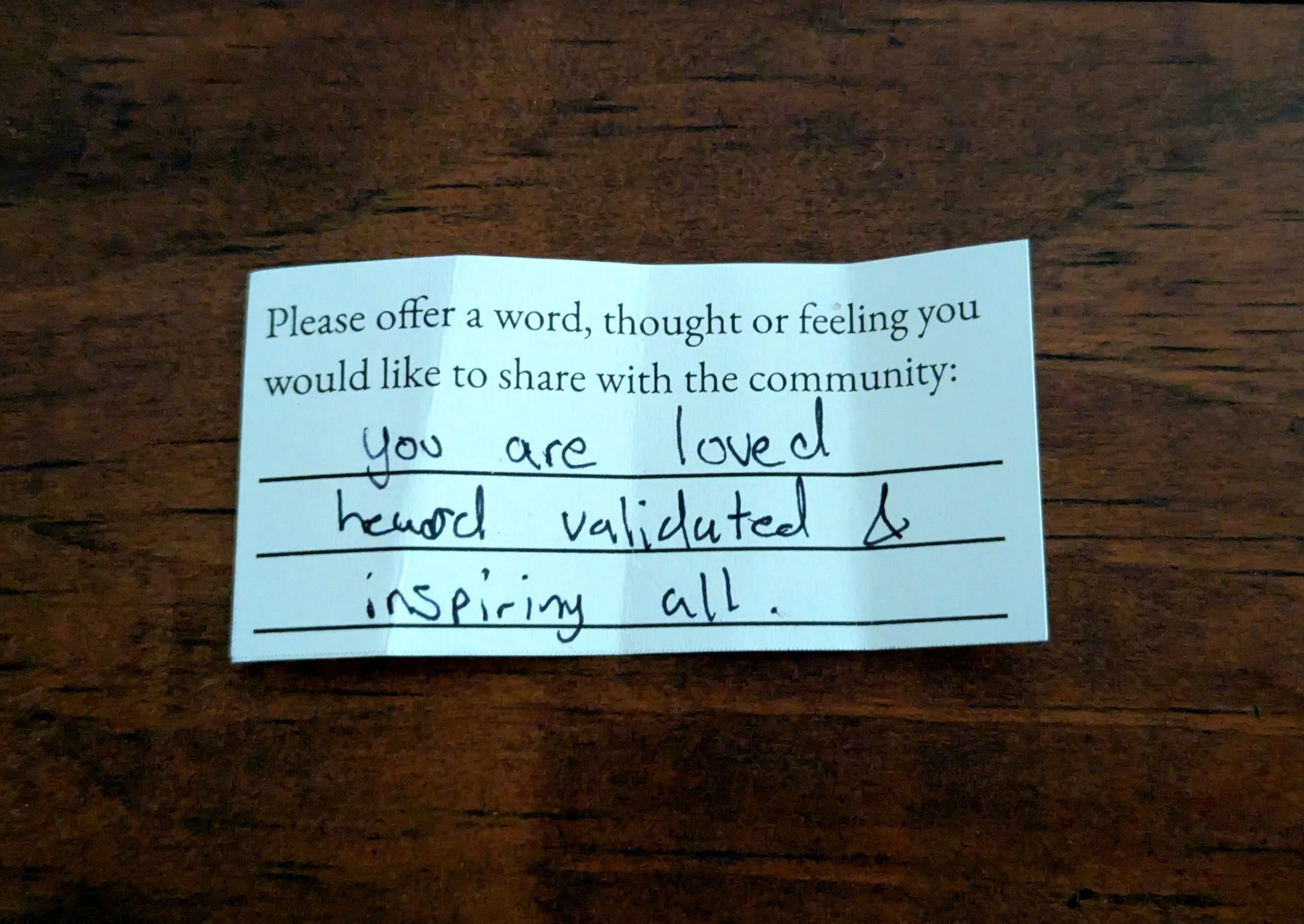 Offering 092 - "you are loved heard validated & inspiring all."