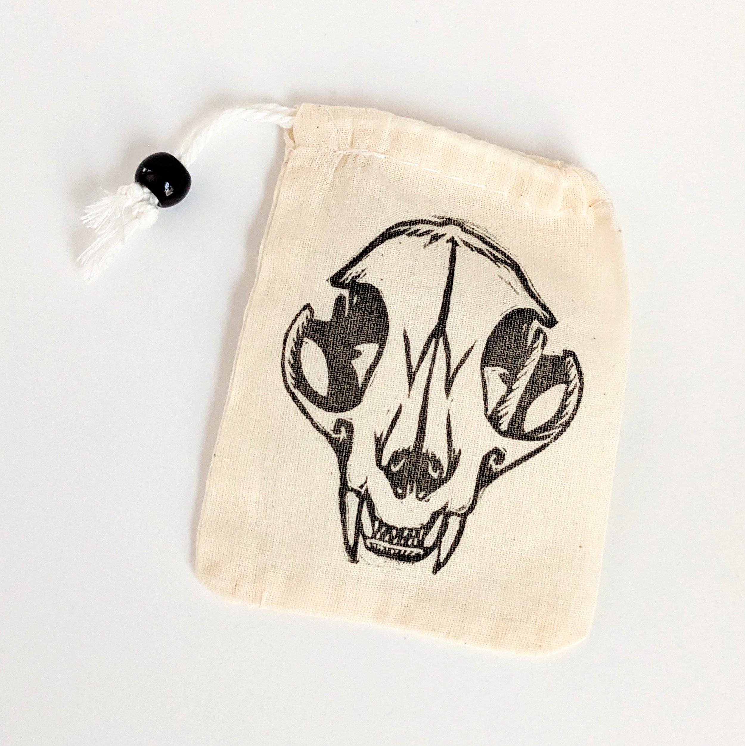 Small Dice Pouch - Cat Skull