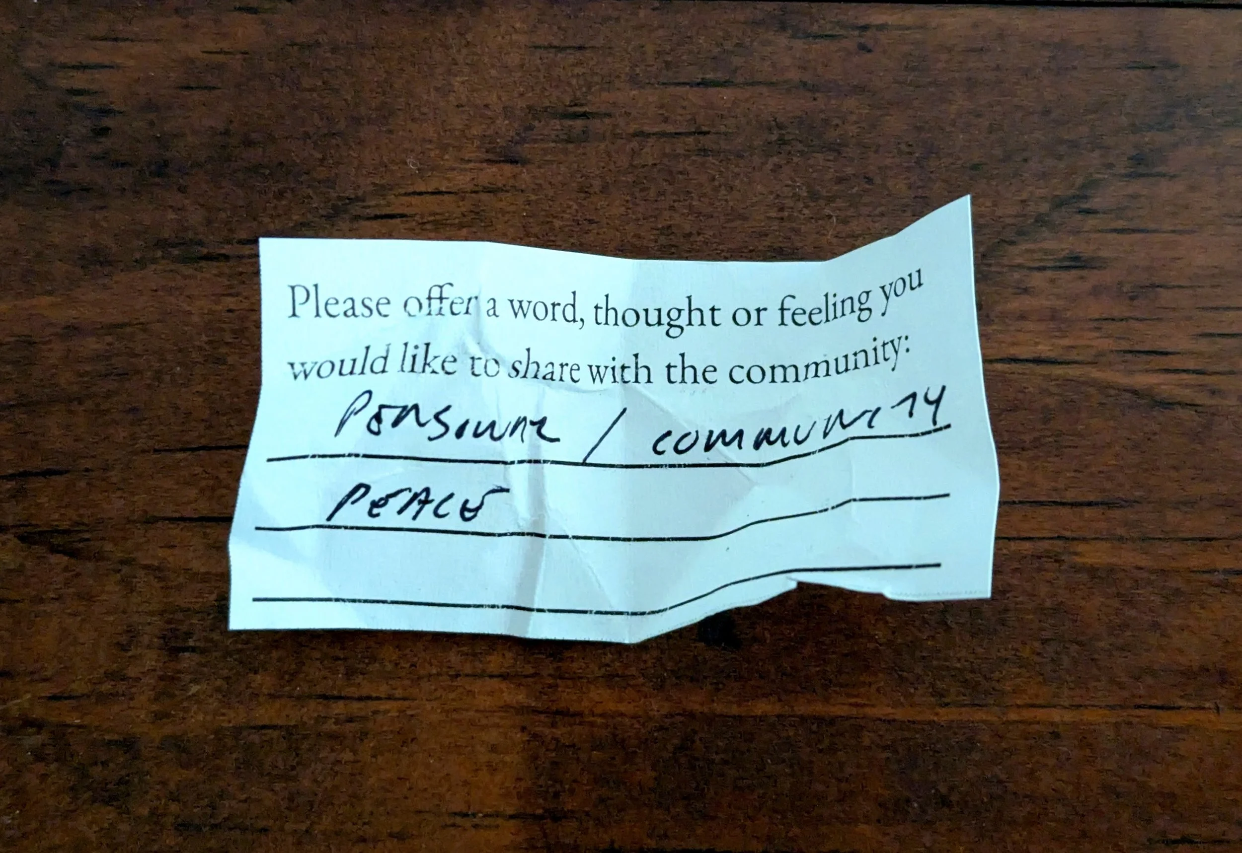 Offering 043 - "[Persevere] / Community / Peace"
