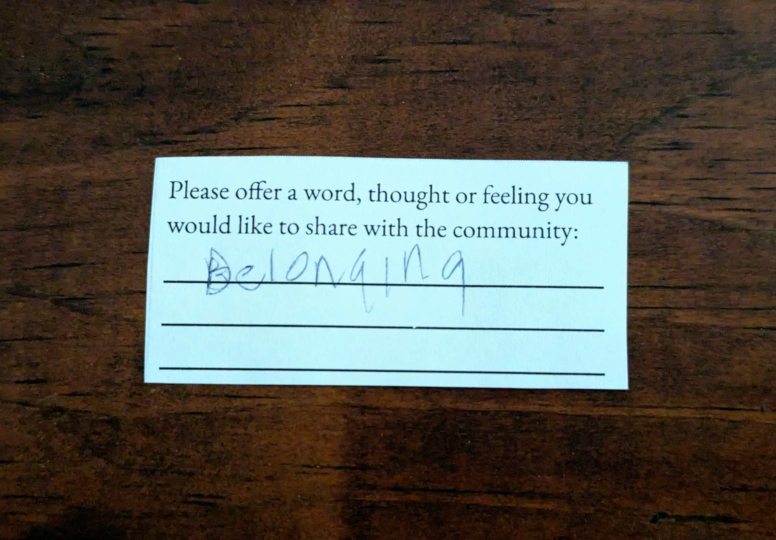 Offering 090 - "Belonging"