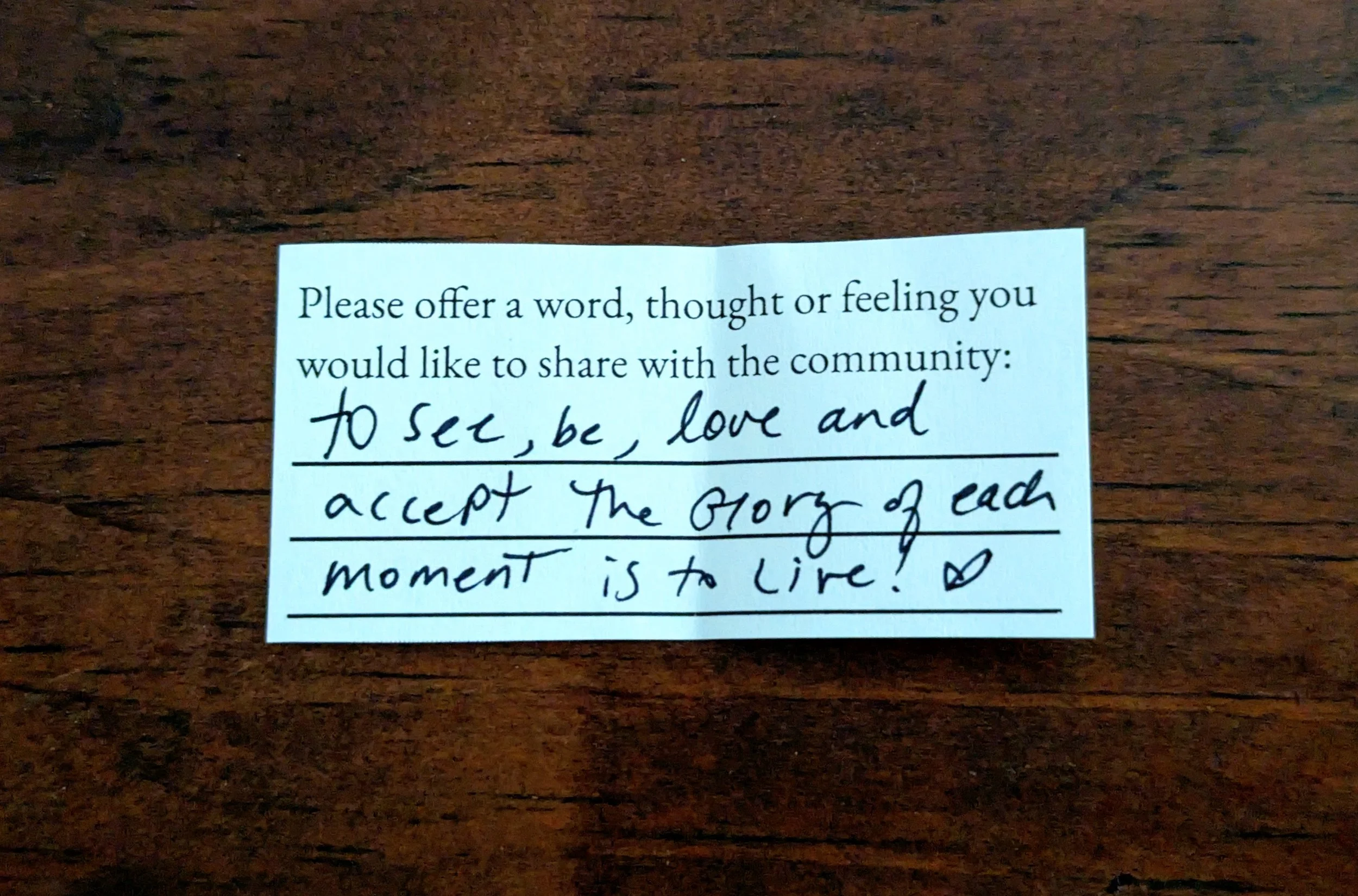 Offering 081 - "to see, be, love and accept The Glory of each moment is to Live!"