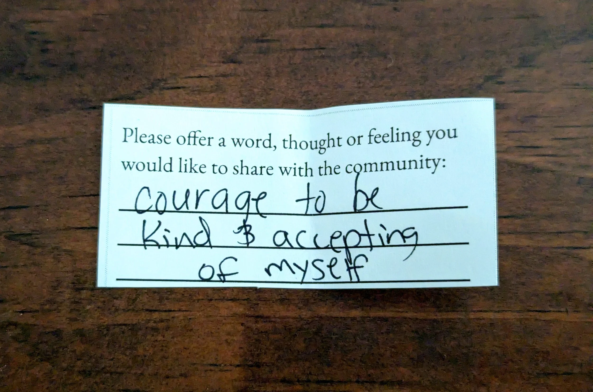 Offering 096 - "courage to be kind & accepting of myself"