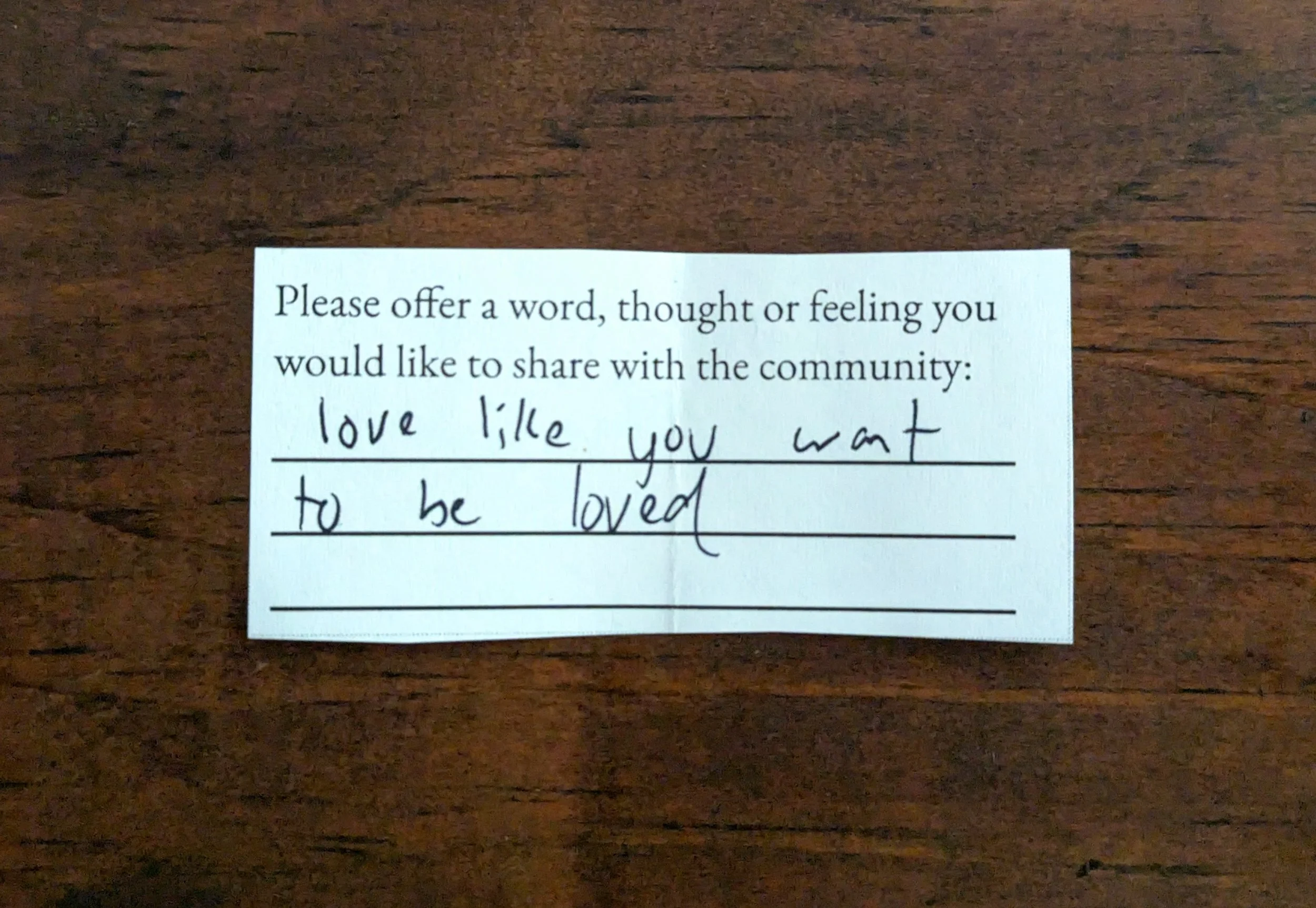 Offering 001 - "love like you want to be loved"