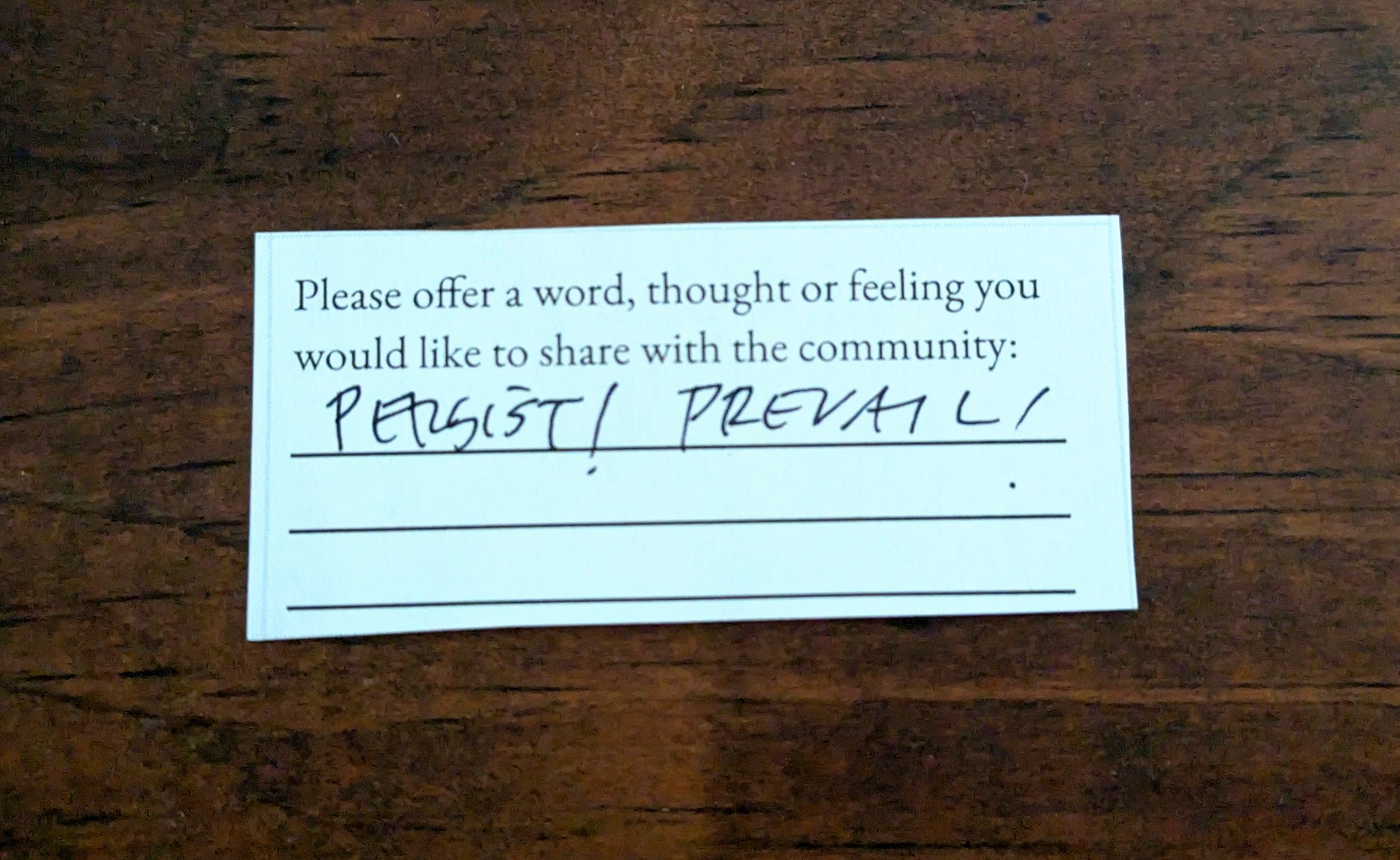Offering 087 - "PERSIST! PREVAIL!"