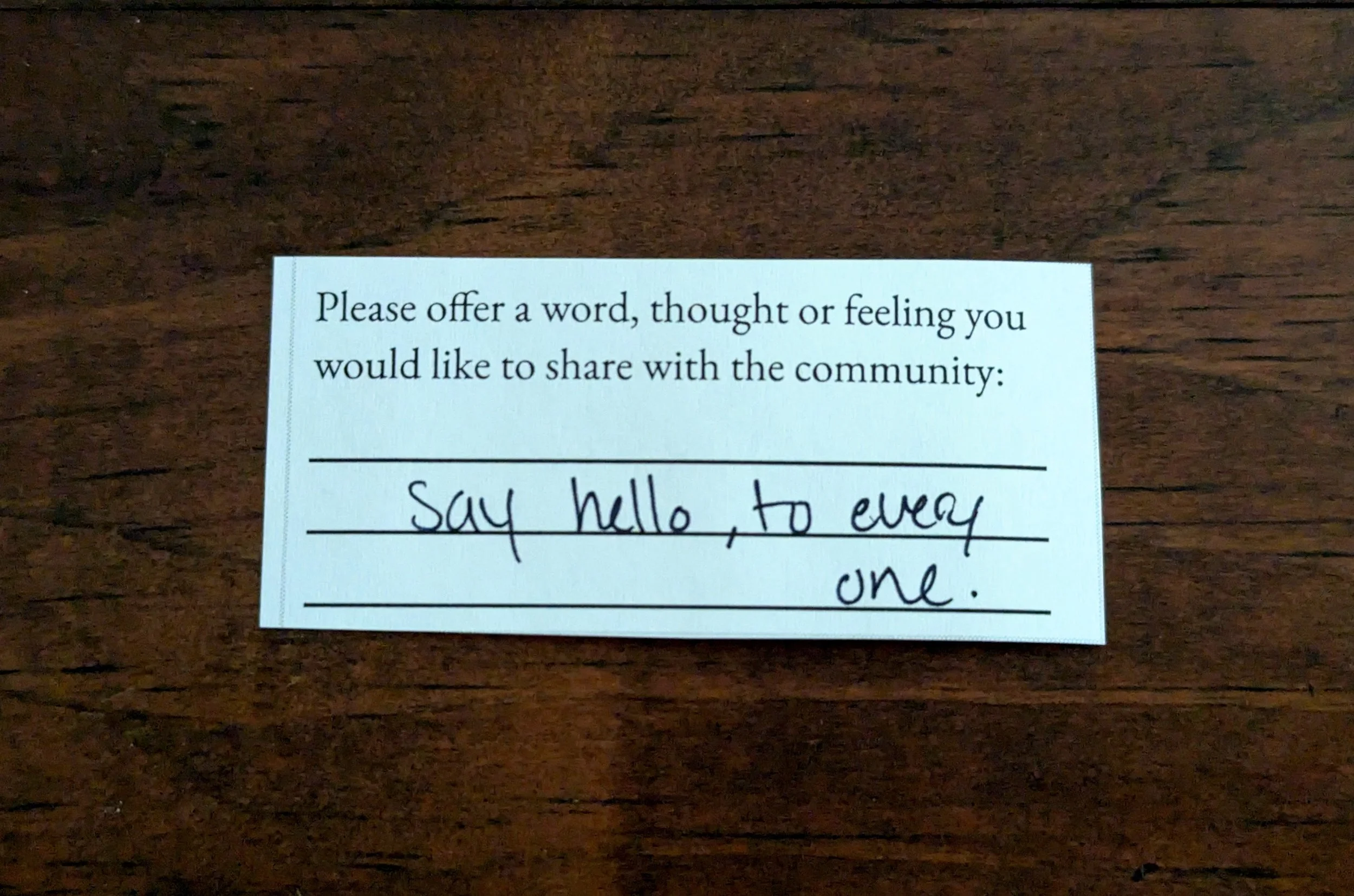 Offering 027 - Say hello, to every one."