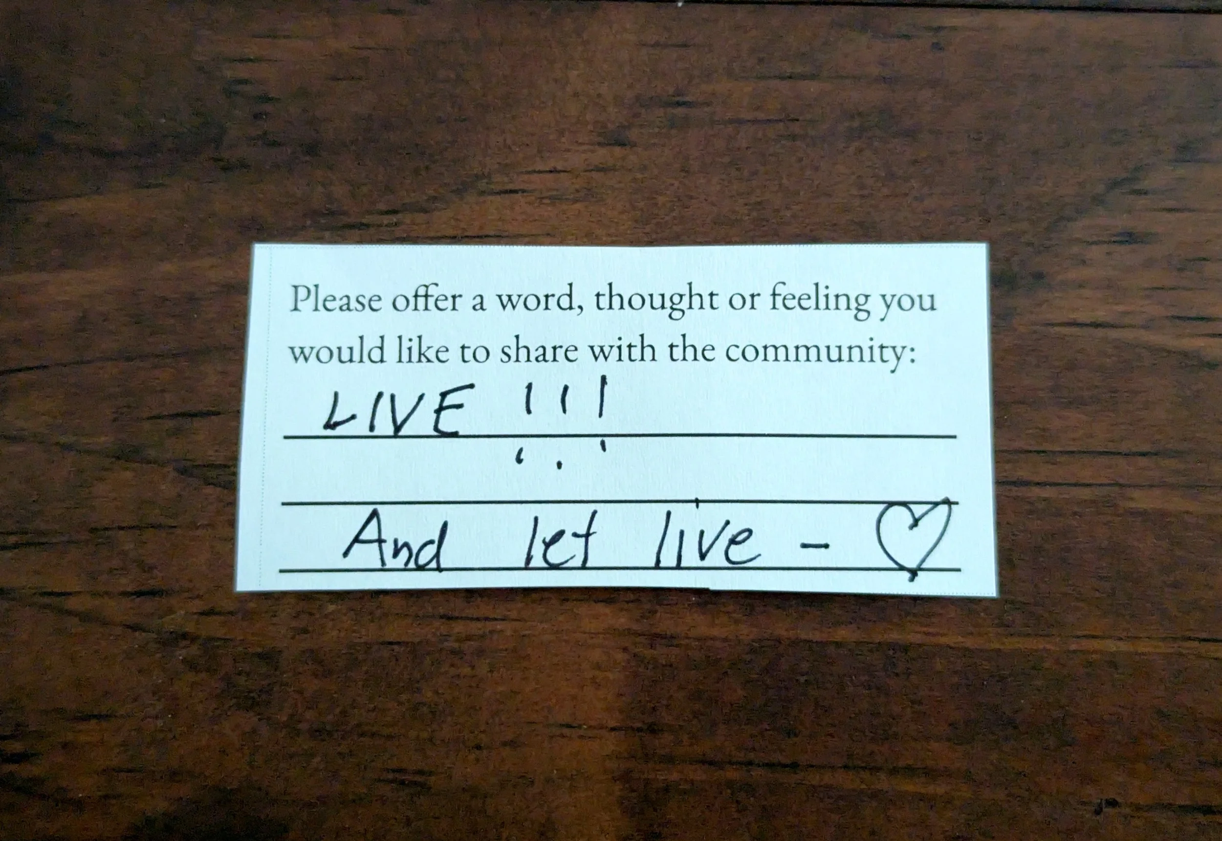 Offering 070 - "LIVE!!! And let live"