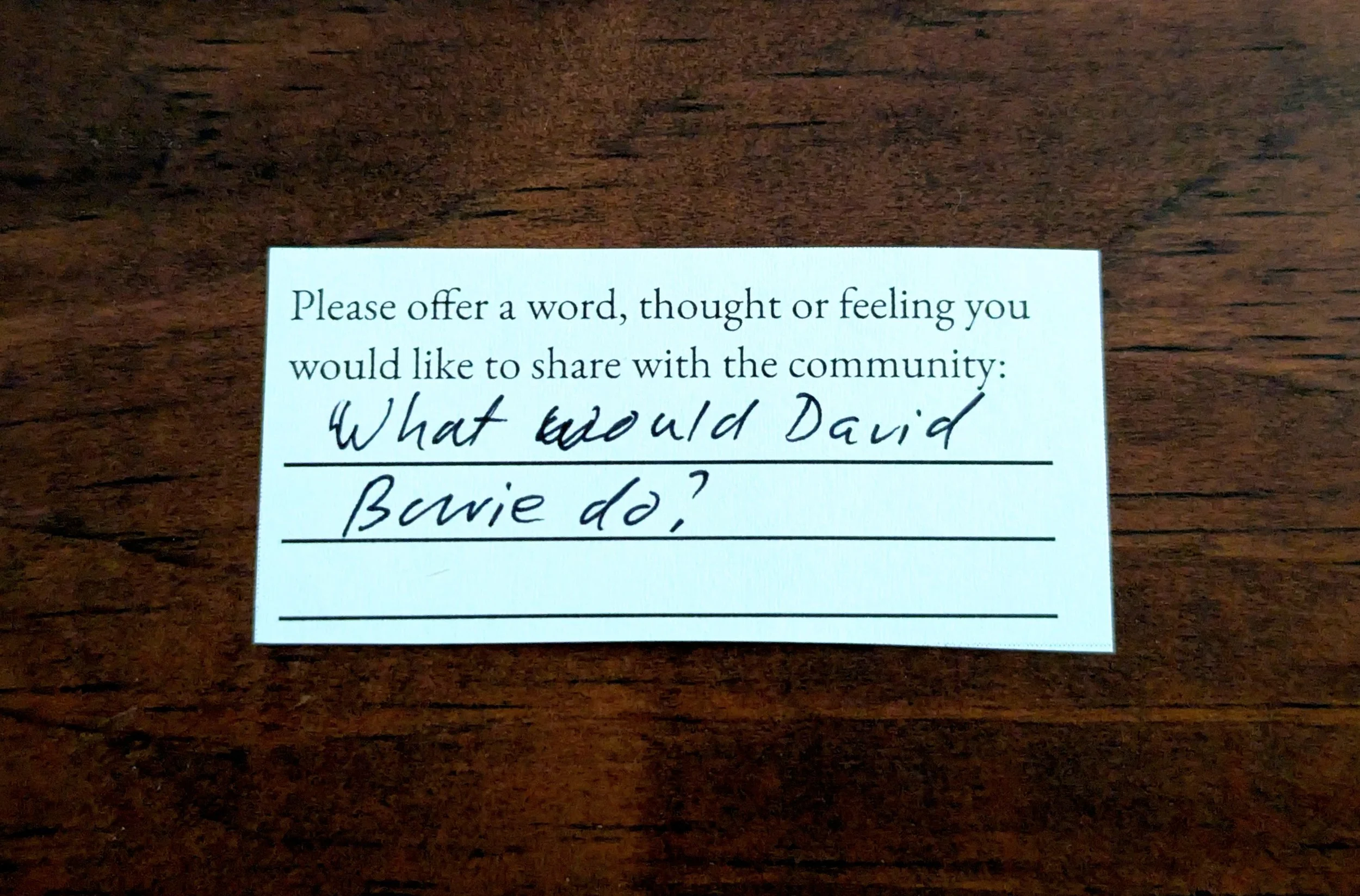 Offering 053 - "What would David Bowie do?"
