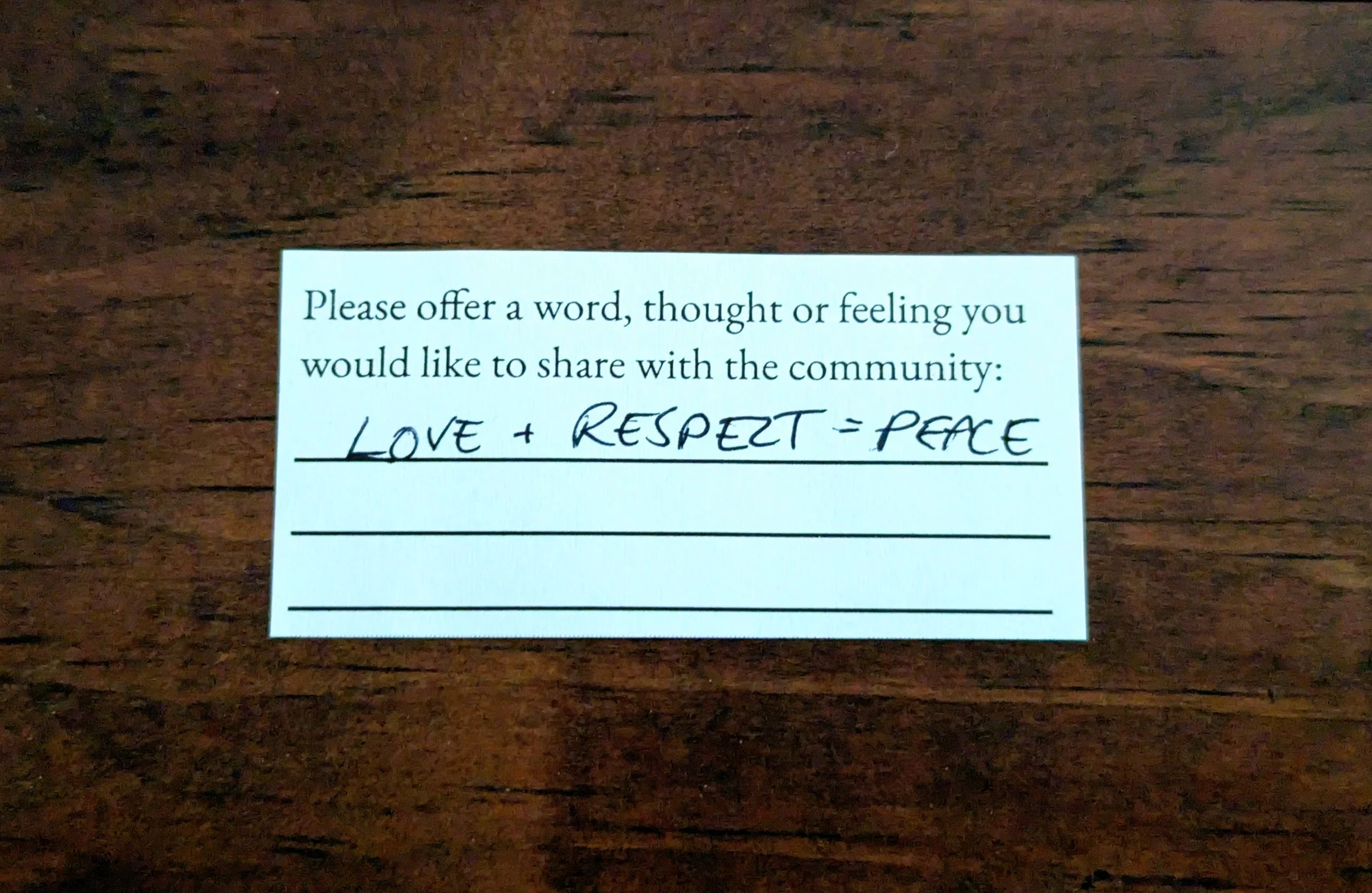Offering 091 - "LOVE + RESPECT = PEACE"