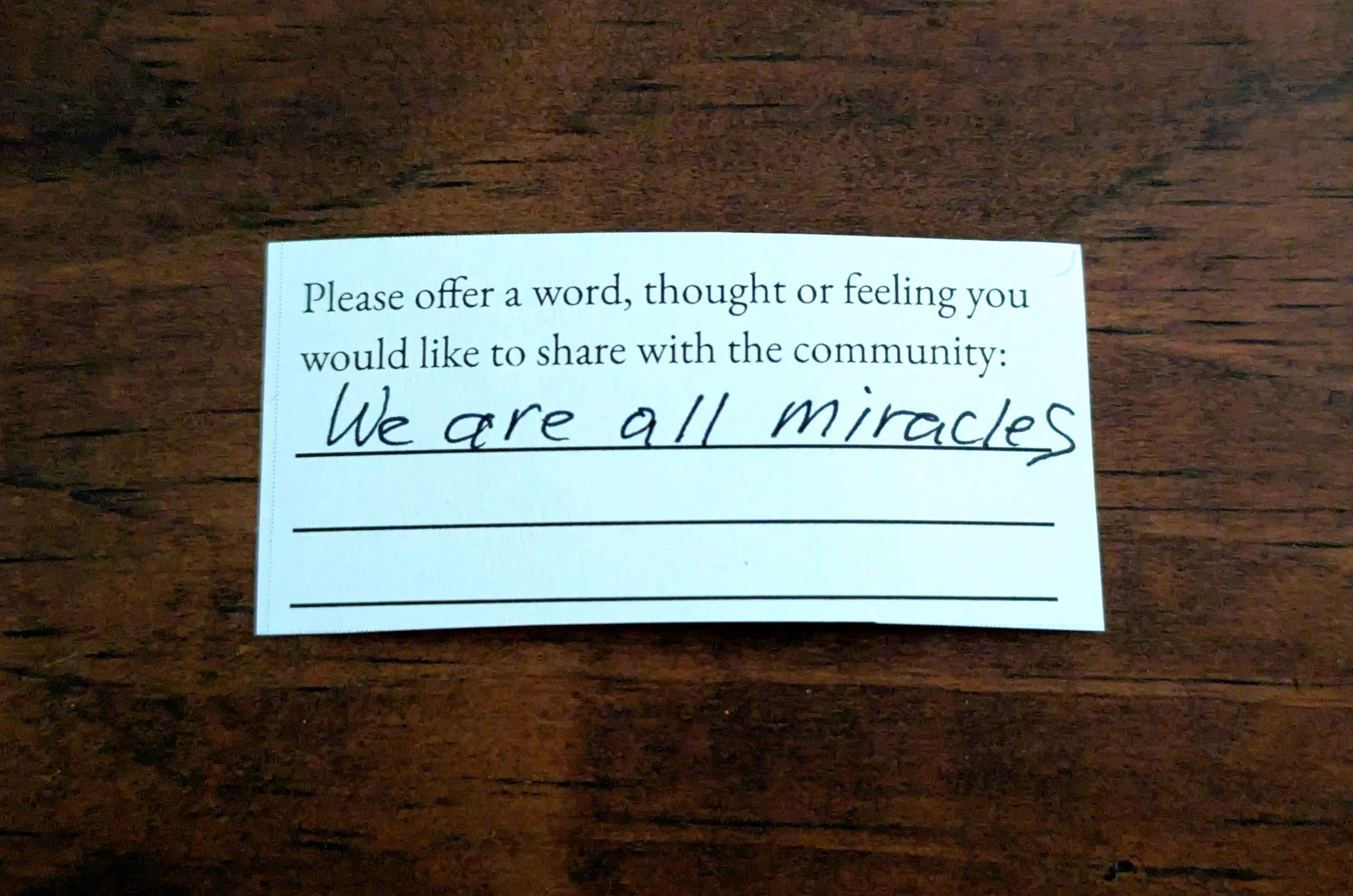 Offering 072 - "We are all miracles"