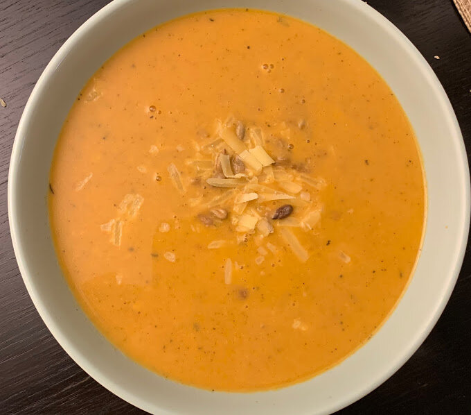 Gouda & Roasted Red Pepper Tomato Soup