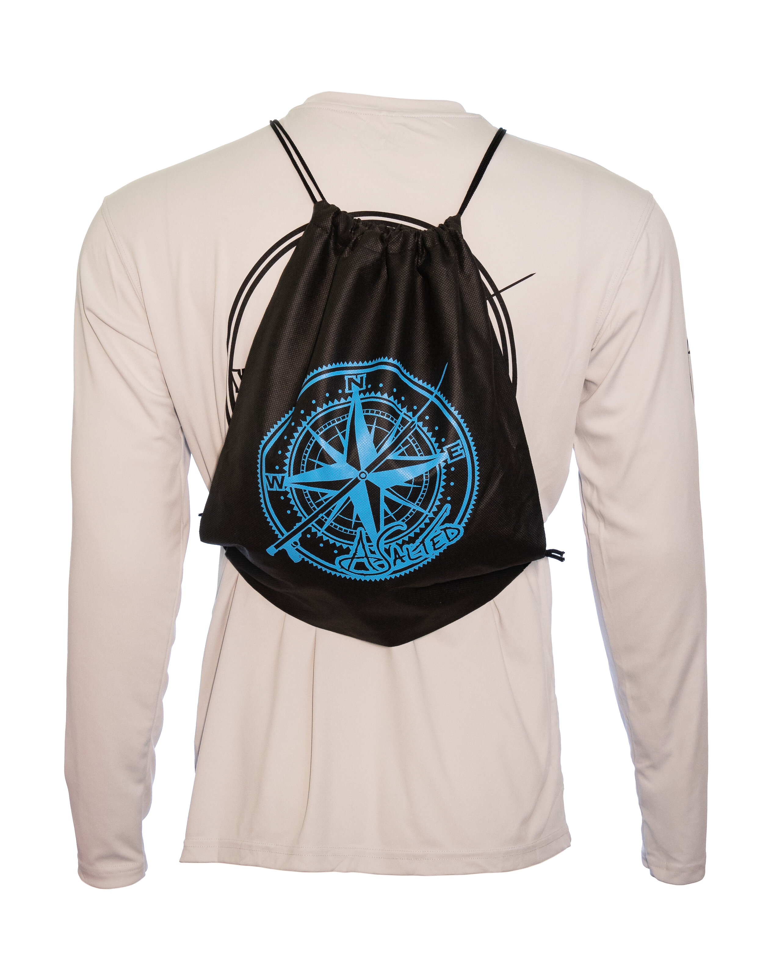 Compass Drawstring Bags Black