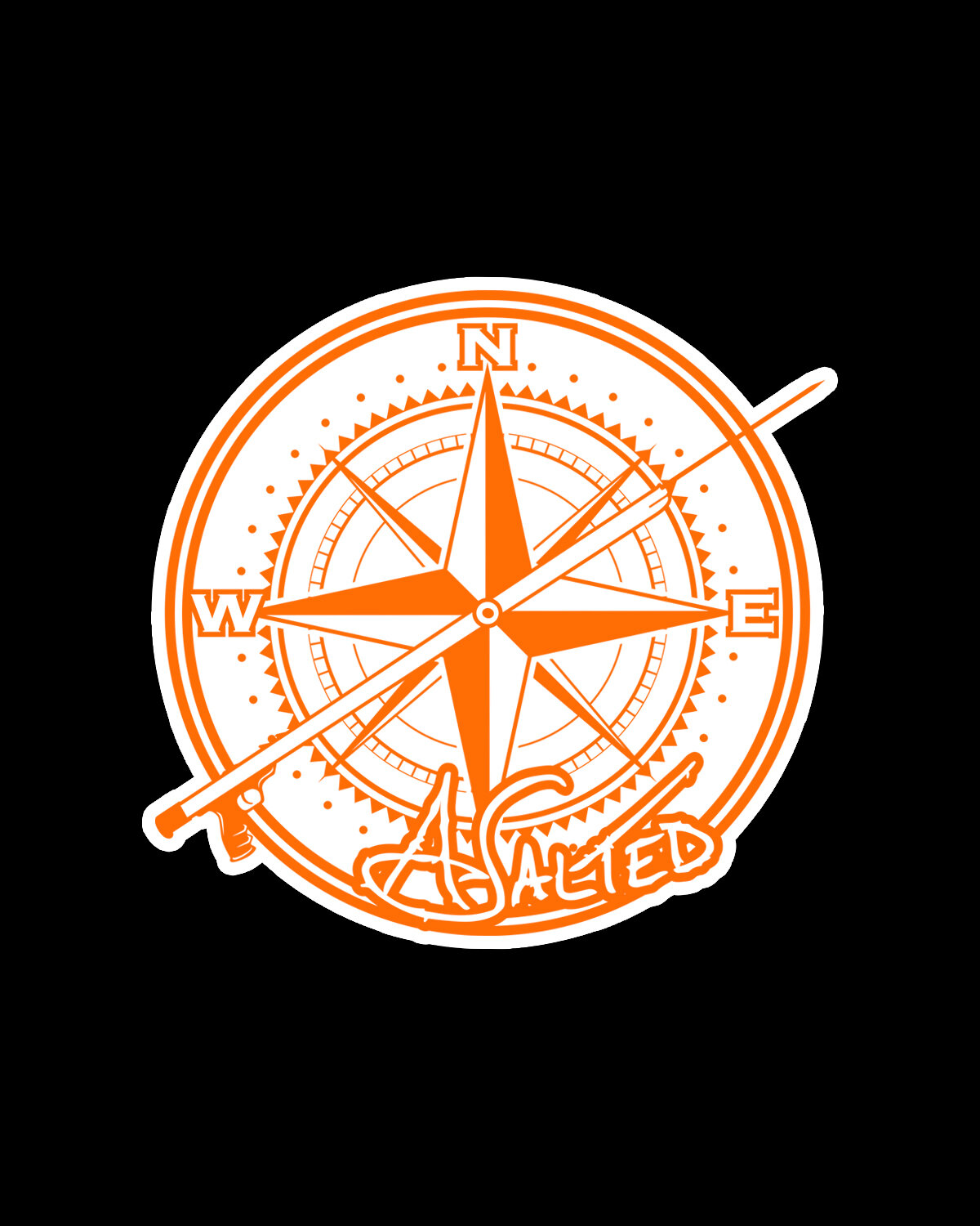 Compass Decal Orange