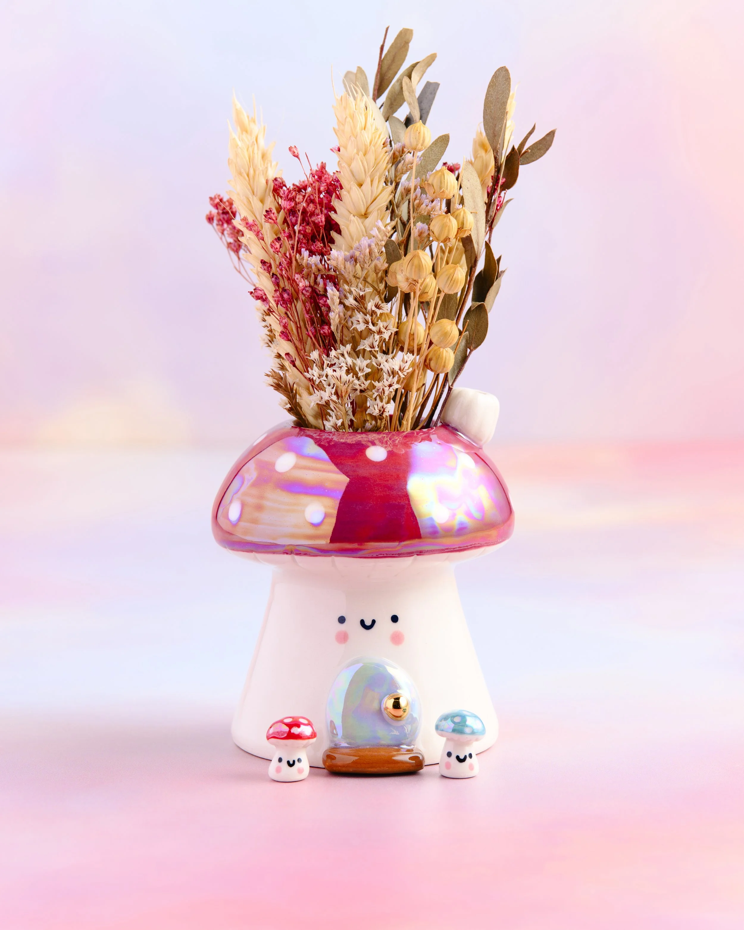 Mushroom Cottage Vase