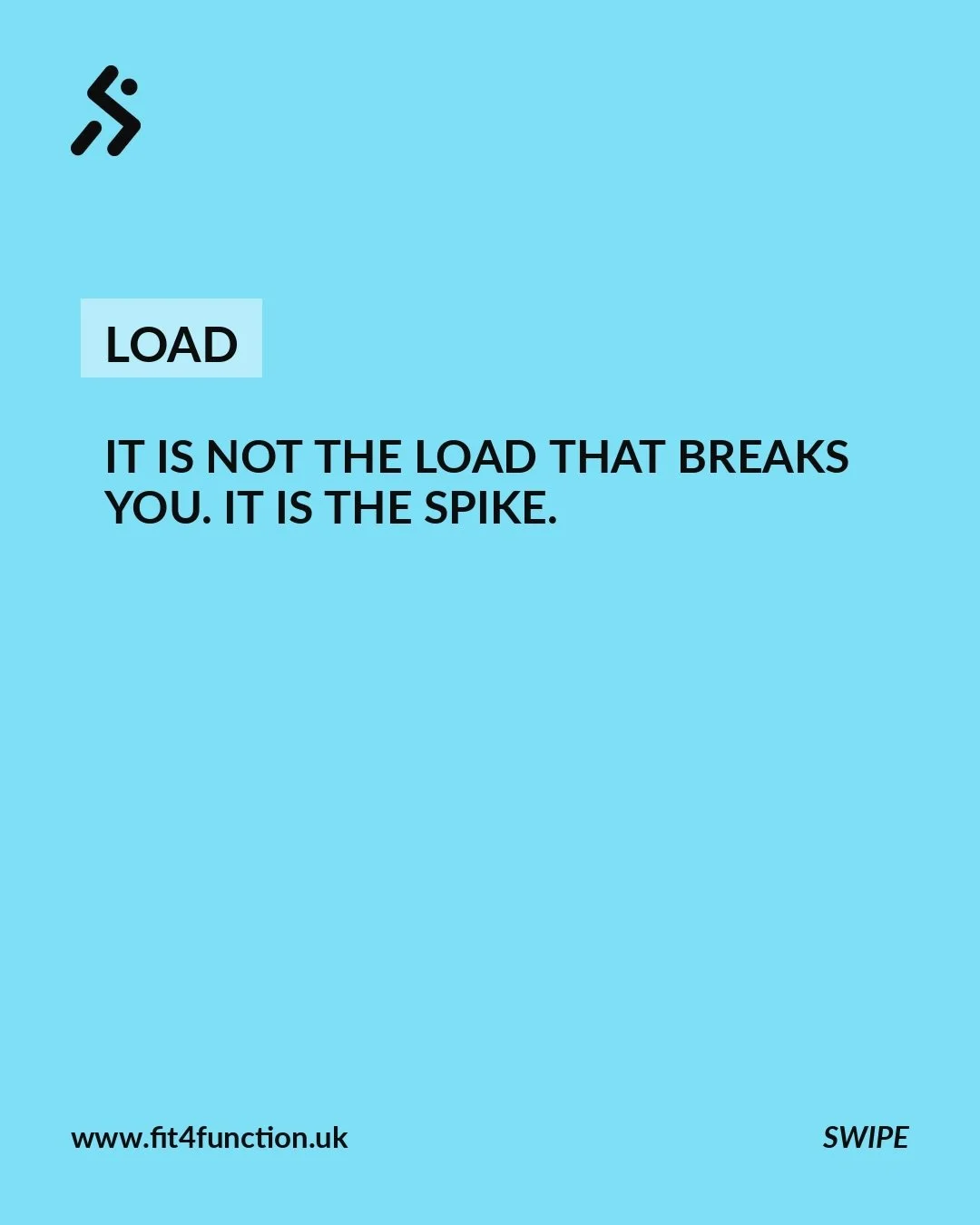 It is not the load that breaks you. It is the spike.

Most injuries follow a sudden jump in training, not the training itself. Do too much too soon and tissue simply cannot keep up. A bigger base of regular training is what protects you, because well