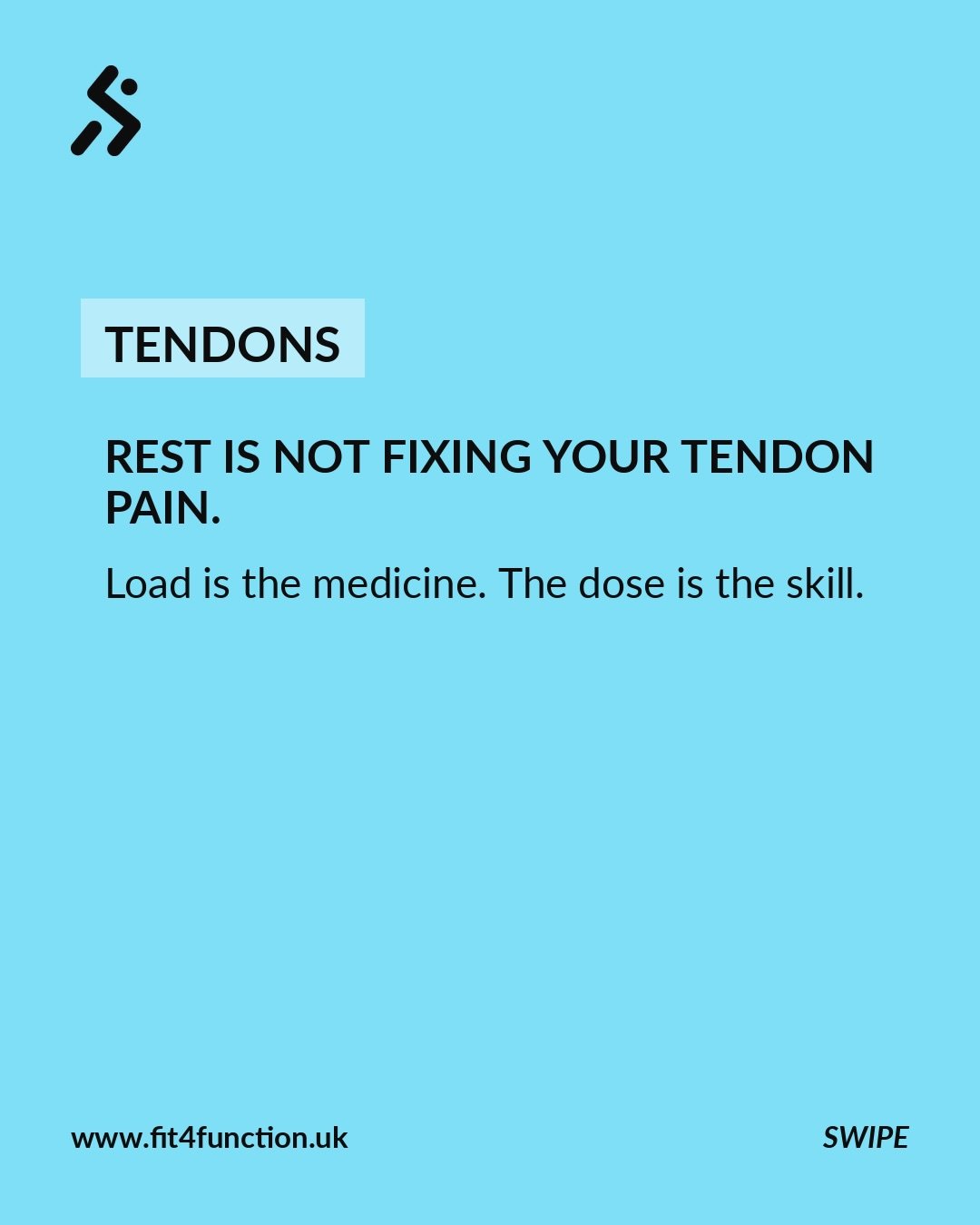 Rest is not fixing your tendon pain. Load is the medicine, and the dose is the skill.

Tendons get their strength from load, so total rest lets them weaken. Come back to the same training and the pain returns, often worse. 

Here is how to actually l