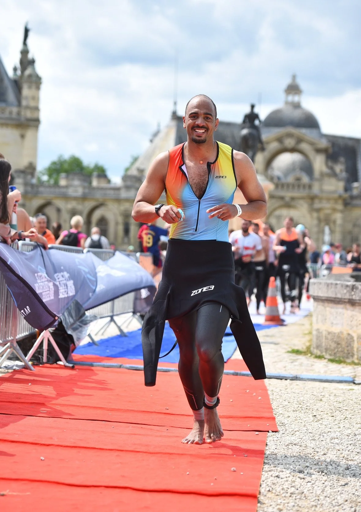 Triathlon runner and physiotherapy coach Bradley Roehrig from FIT4FUNCTION competing during a race