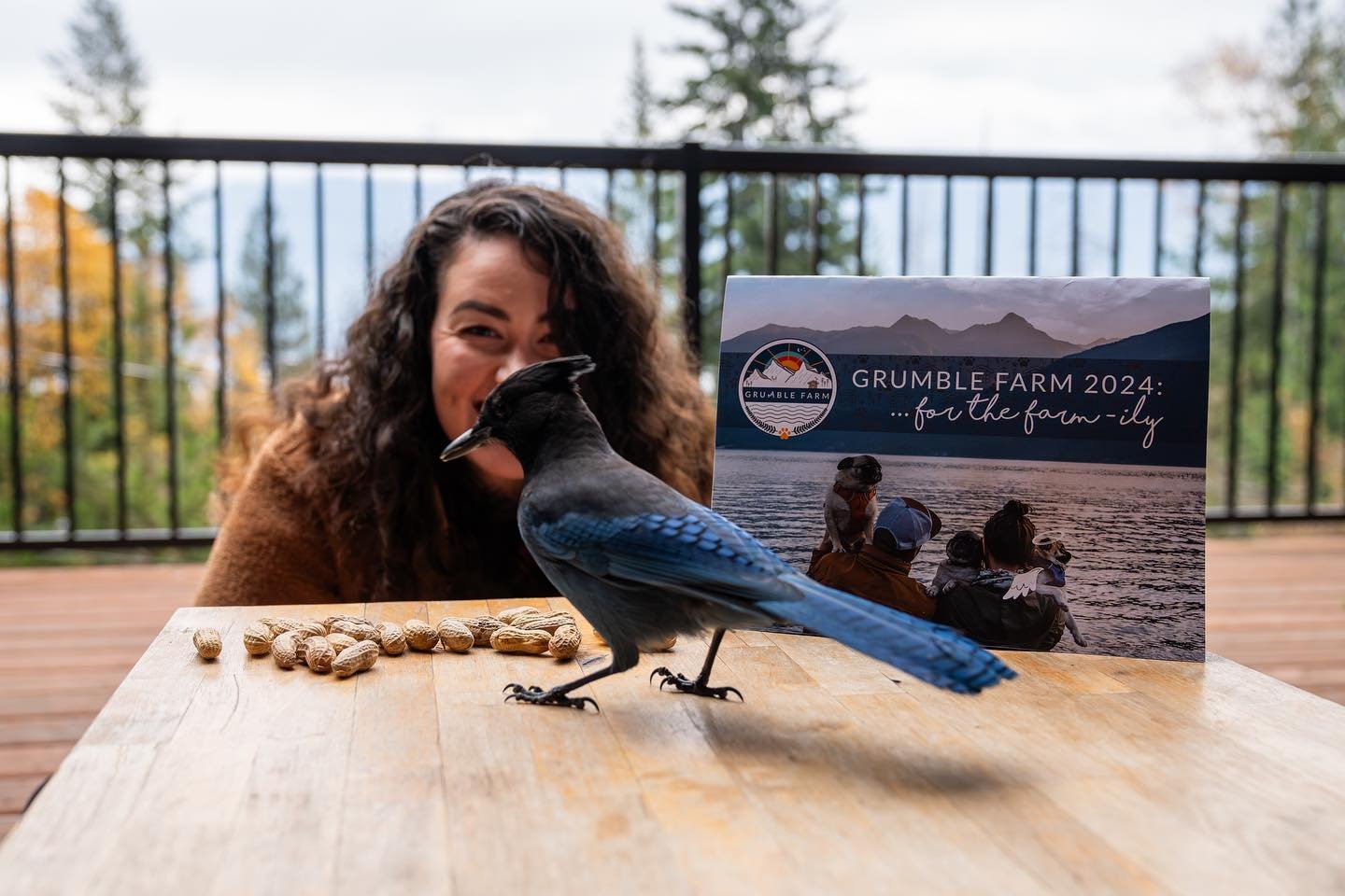 Just a few product shots that @jesseschpakowski captured out on the deck recently with the Steller&rsquo;s Jays, @grumblefarm&rsquo;s 2024 calendar and&hellip; well, me 💙

More details on this year&rsquo;s calendar can be found over on Grumble Farm&