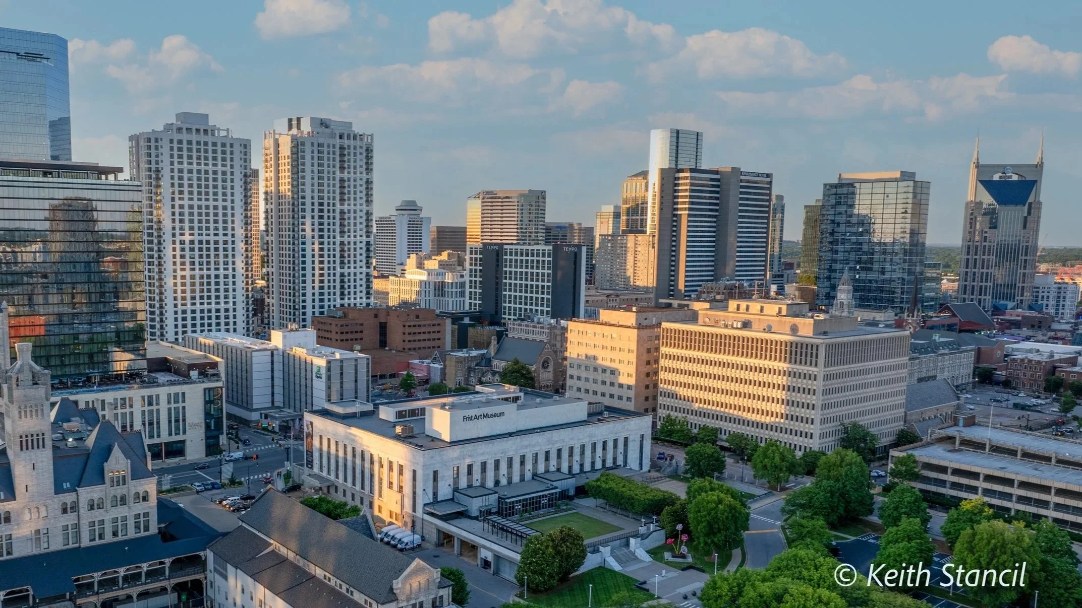 Nashville Drone Co Photo Frist Center and Skyline