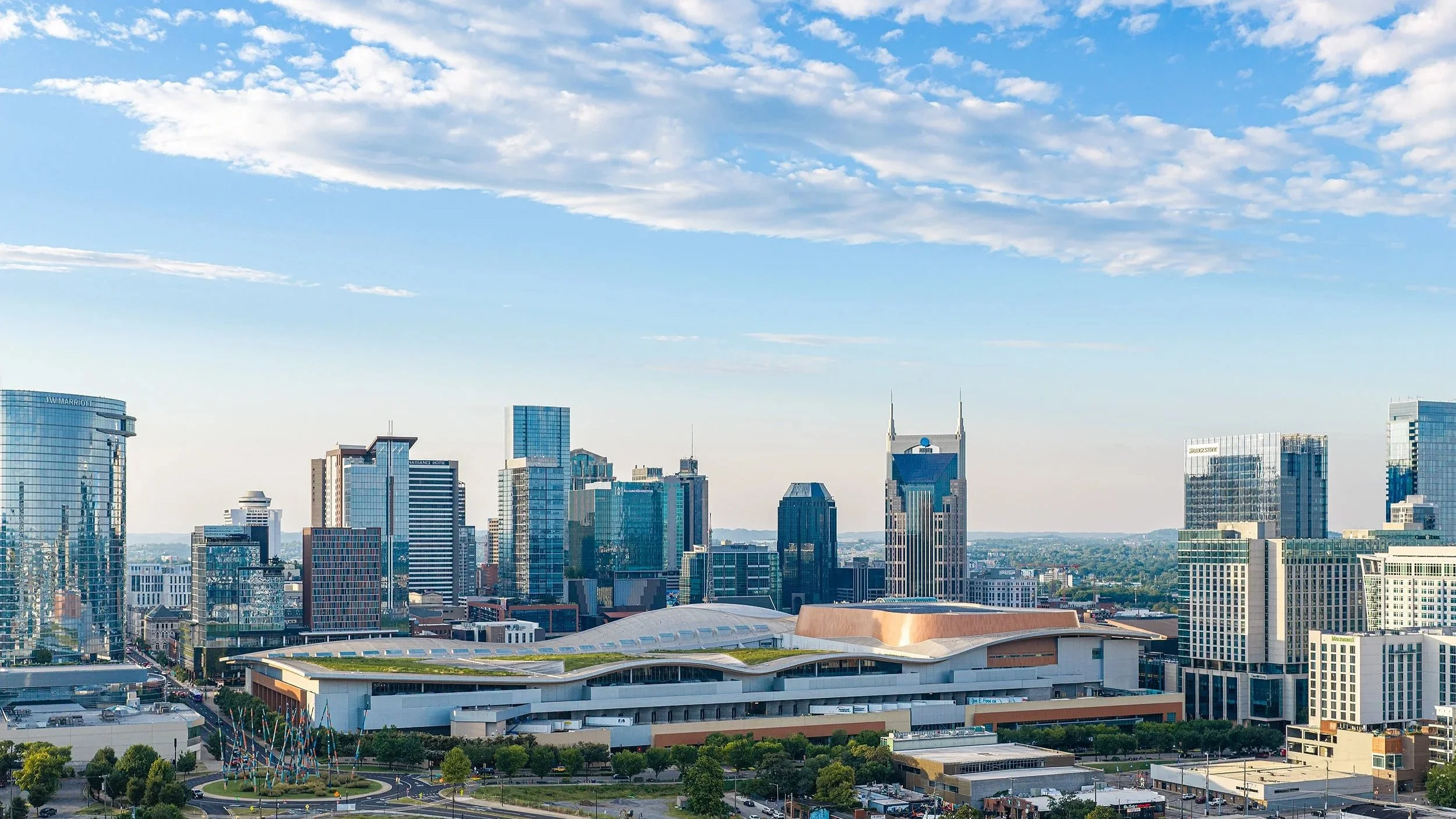 Nashville Drone Co photo of Music City Center and skyline
