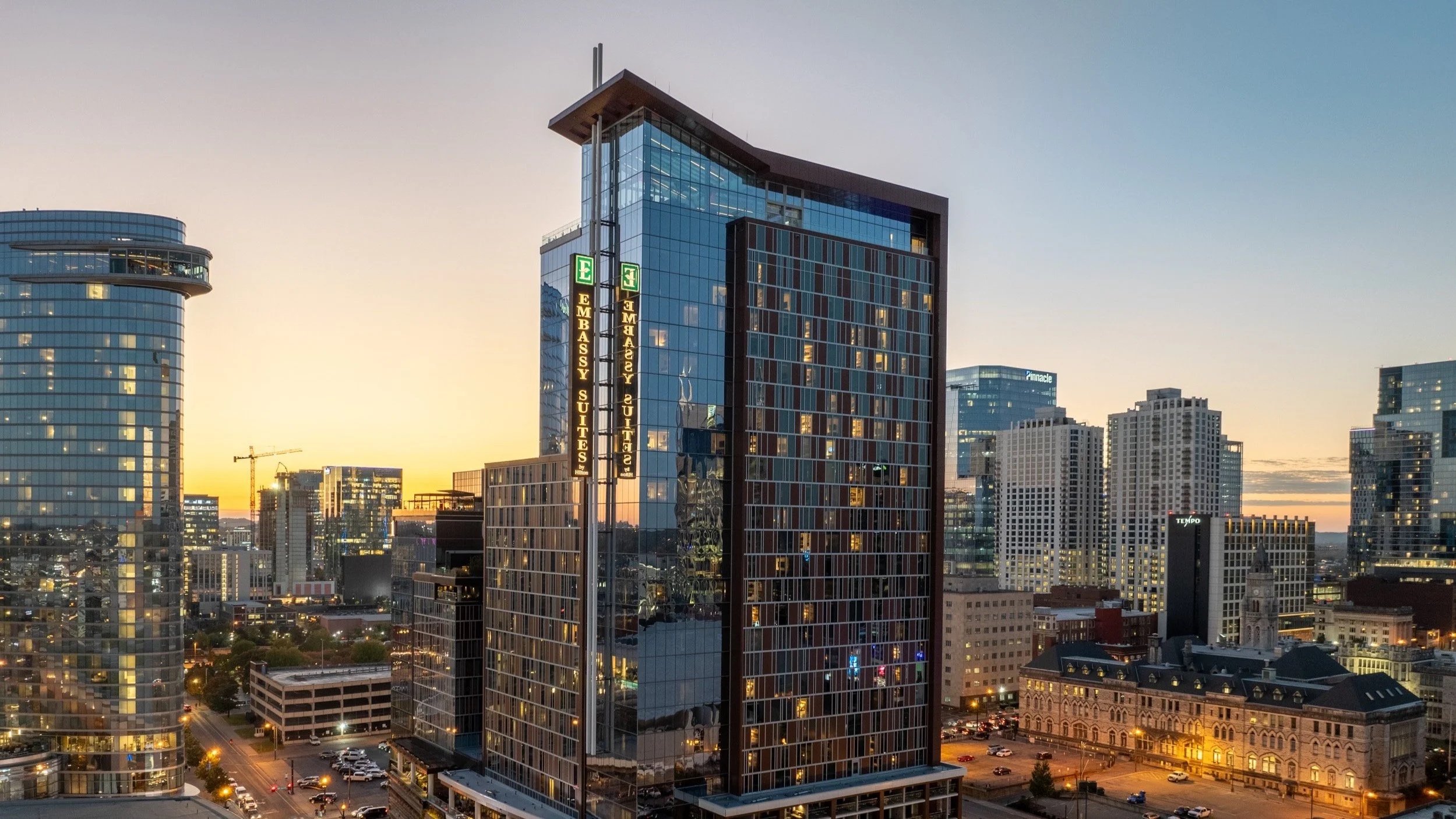 Nashville Drone Co photo of the Downtown Nashville Embassy Suites Hotel