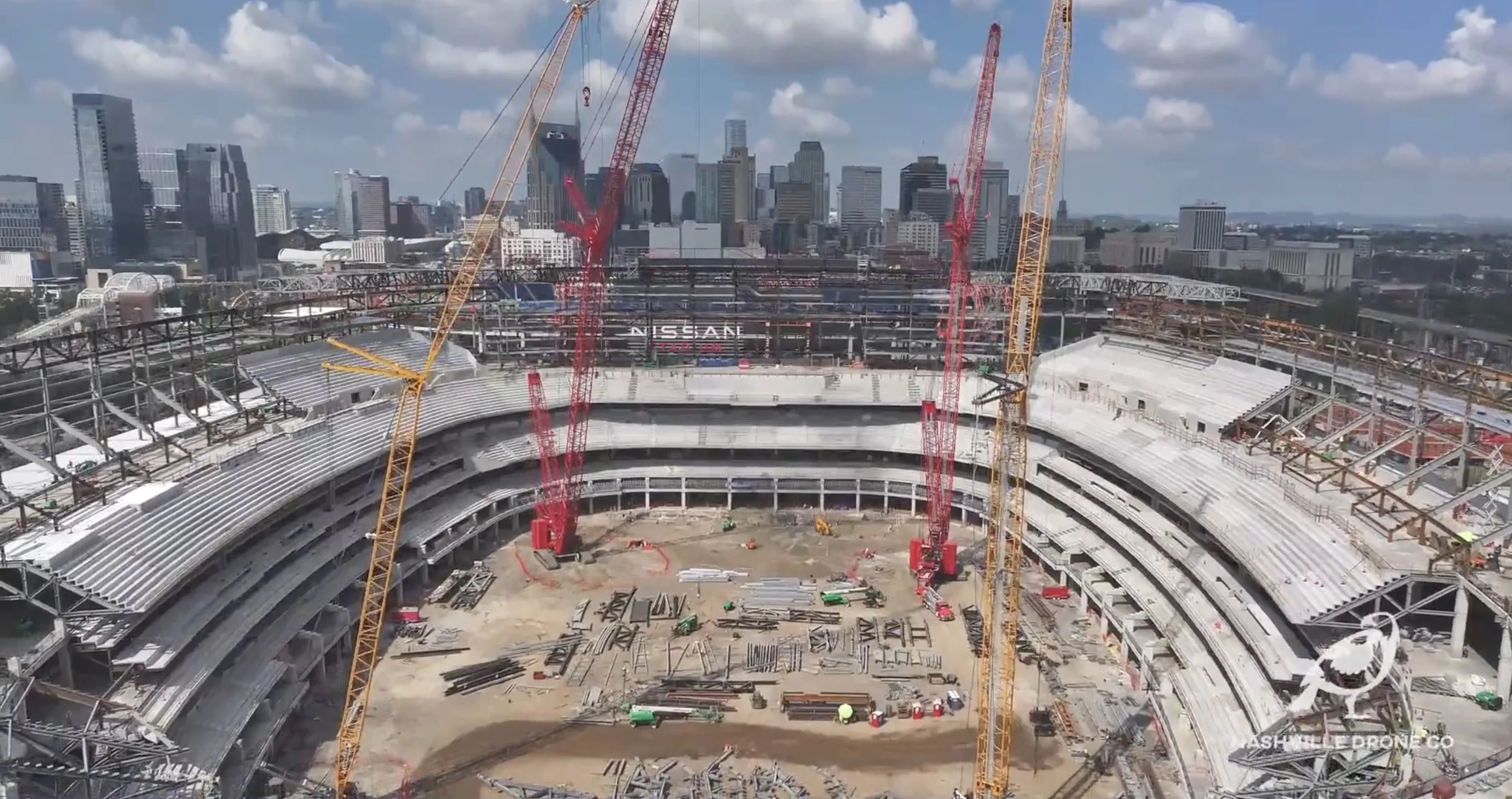 Nashville Drone Co Photo of Nissan Stadium Build
