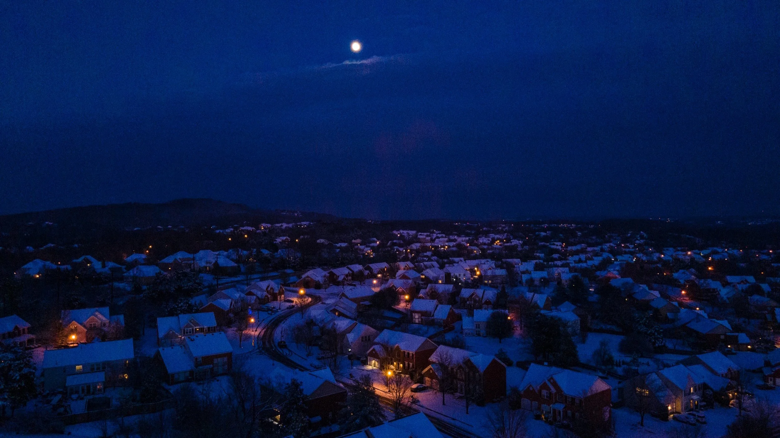Nashville Drone Co Night Snow Photo