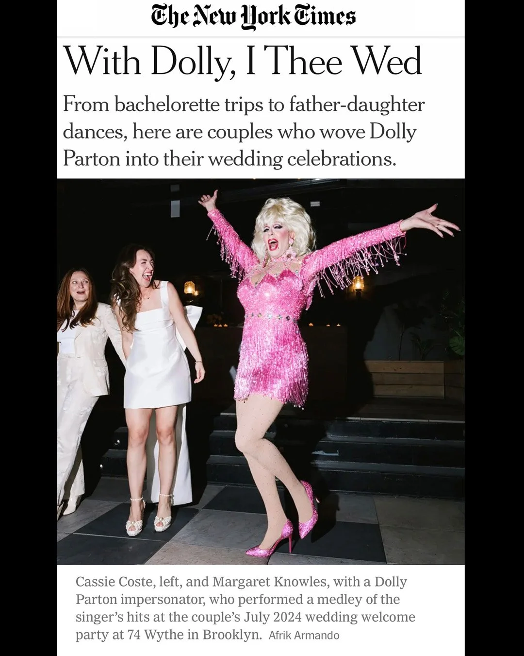 Dolly Parton Impersonator: New York Times