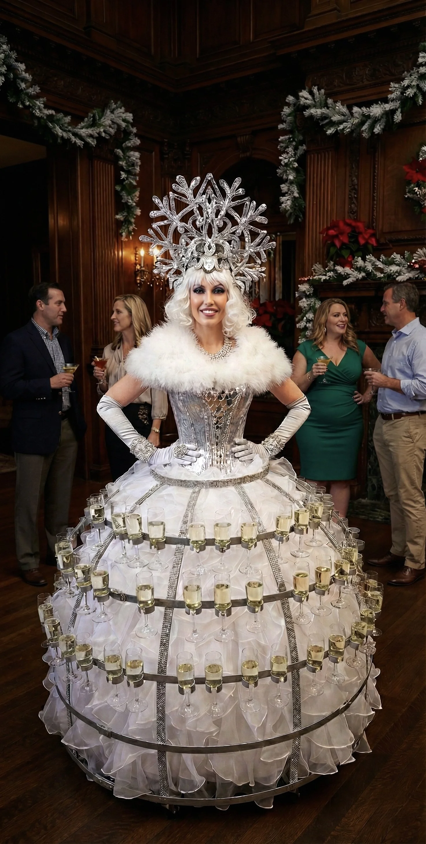 Strolling Champagne SIlver Snowflake