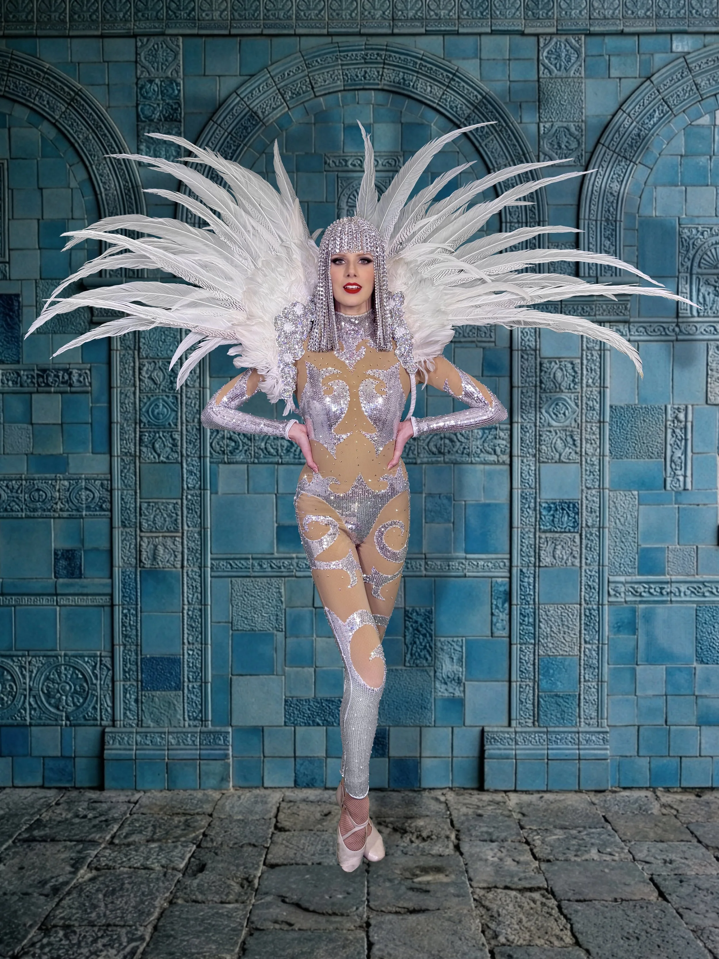 SIlver & White Dramatic Showgirls