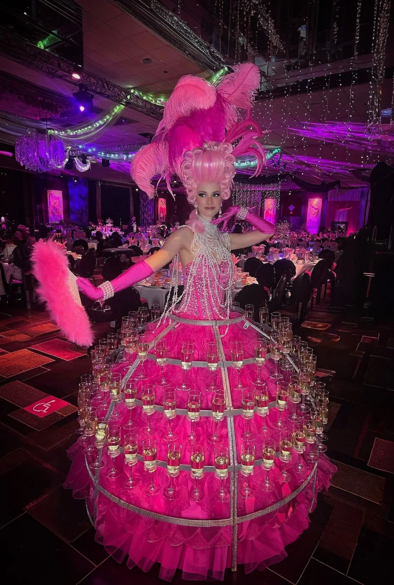 Strolling Champagne Diva: Pink Marie Antoinette