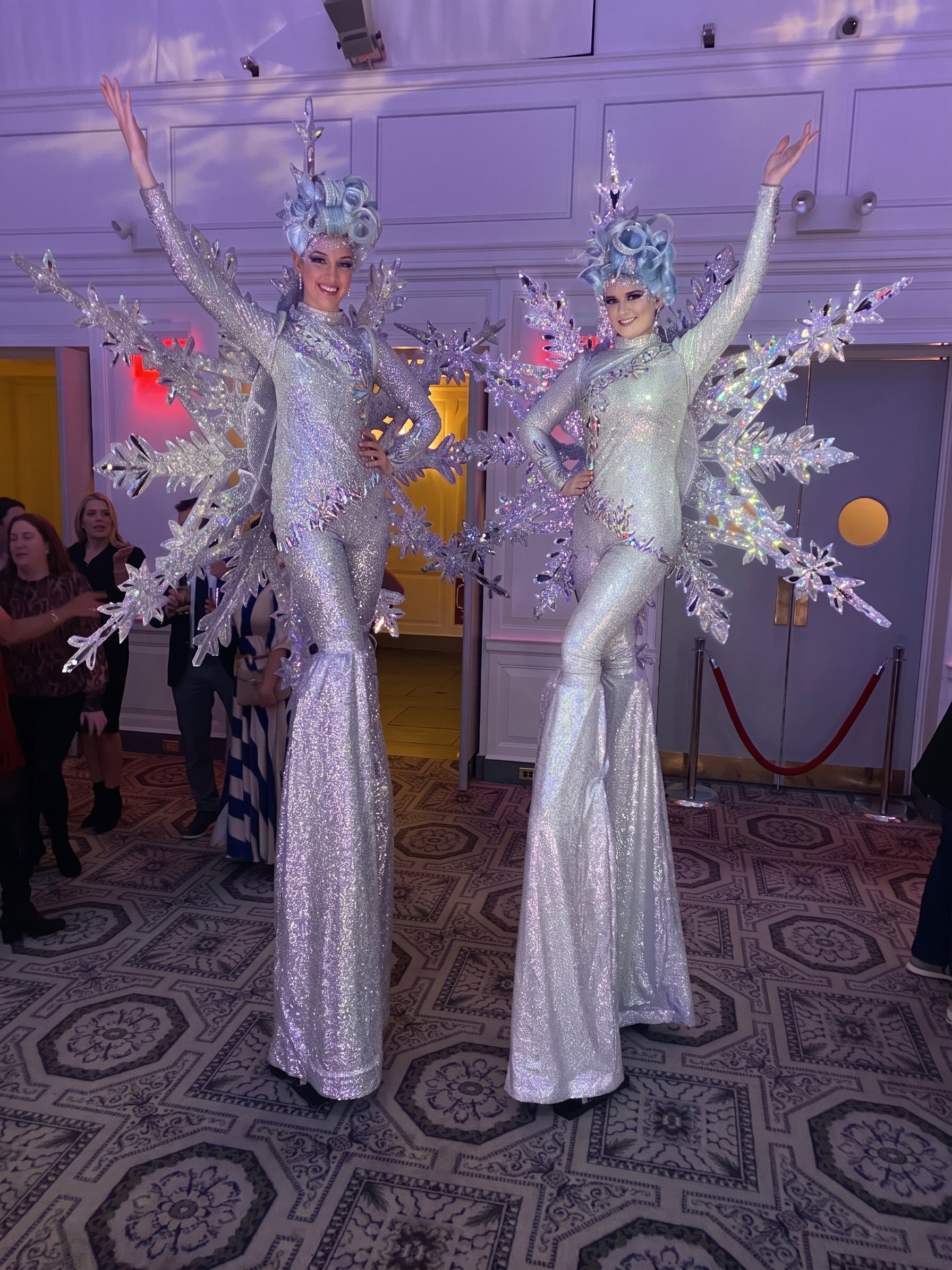 Silver Snowflake Stilt Characters