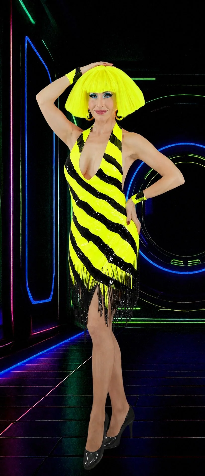 Neon Zebra Greeter / Dancer