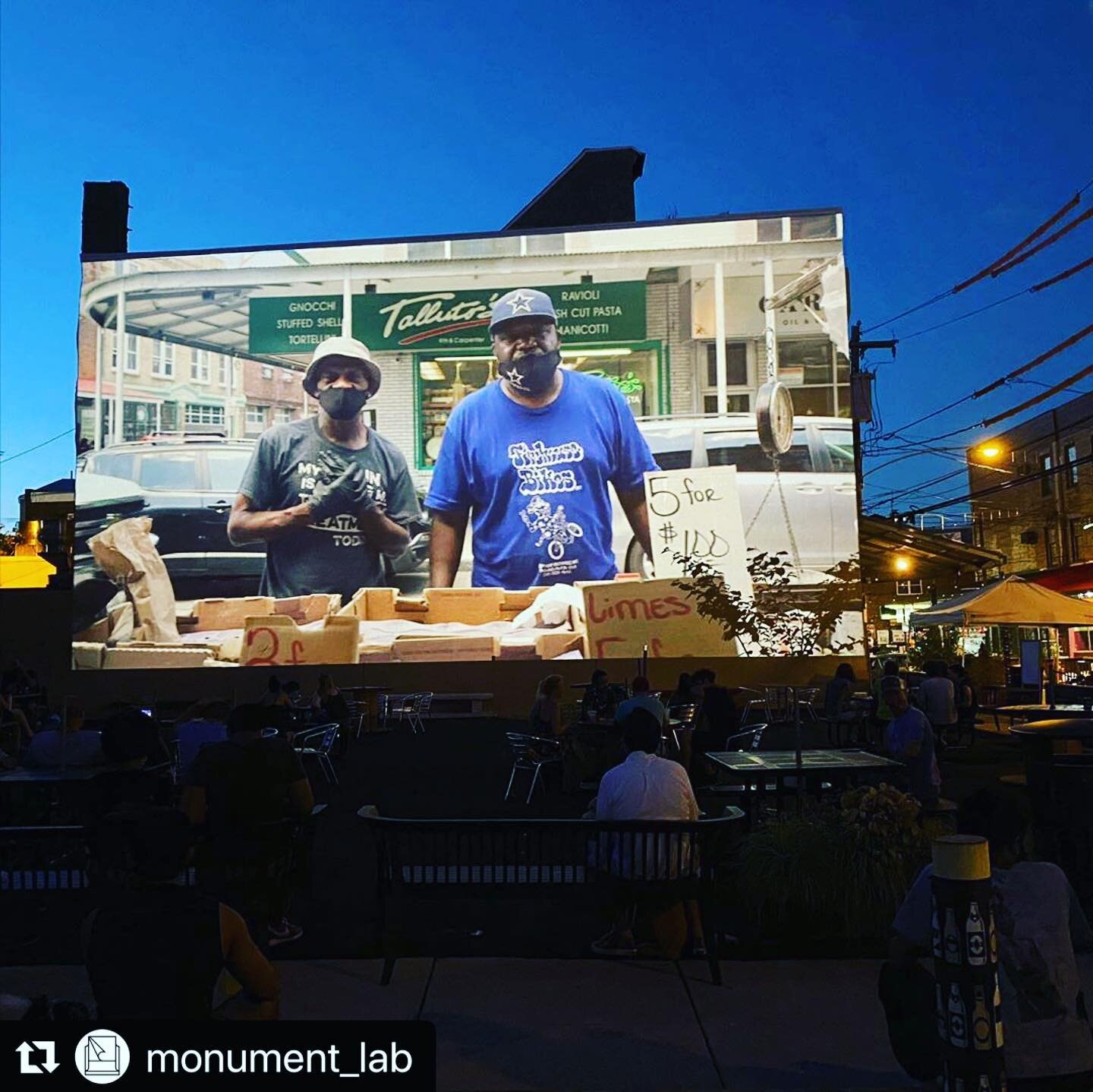 V&iacute;a @monument_lab
・・・
Last night&rsquo;s projections on the site of the former Rizzo mural wall in Philadelphia, marking a month since its removal.

According to organizers: &ldquo;We are projecting images at the 9th Street Market to visually 