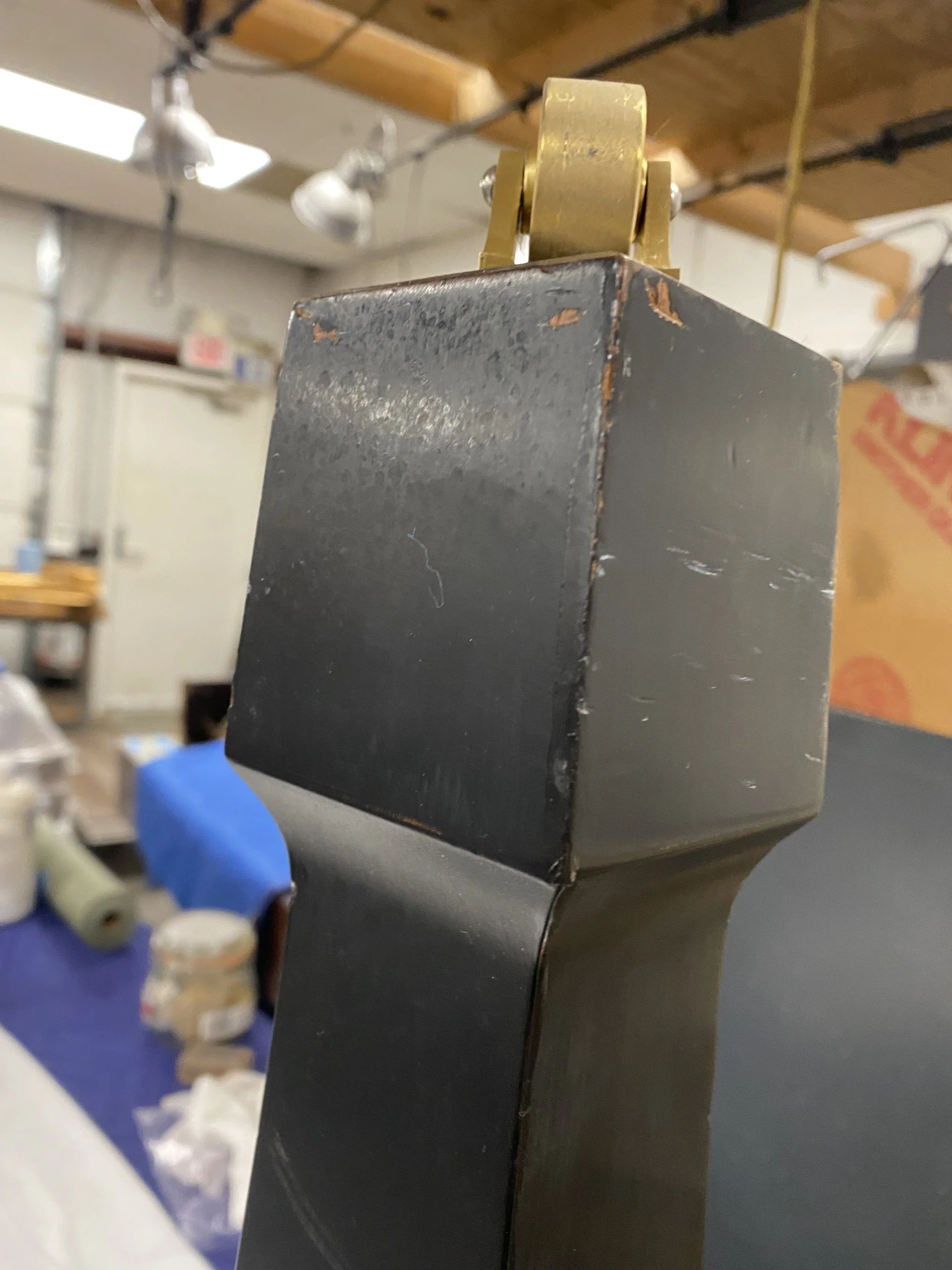 Steinway piano leg with chips