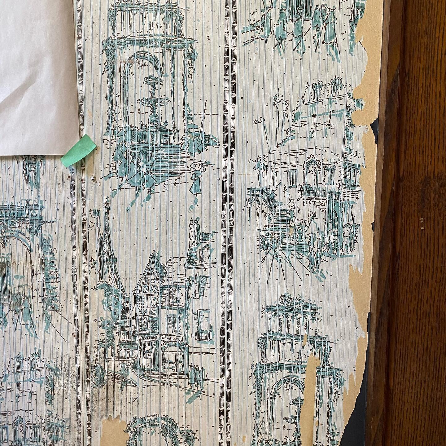Pulling back the layers of this 100 year old house. #historicalwallpaper #renovation #wallpaper