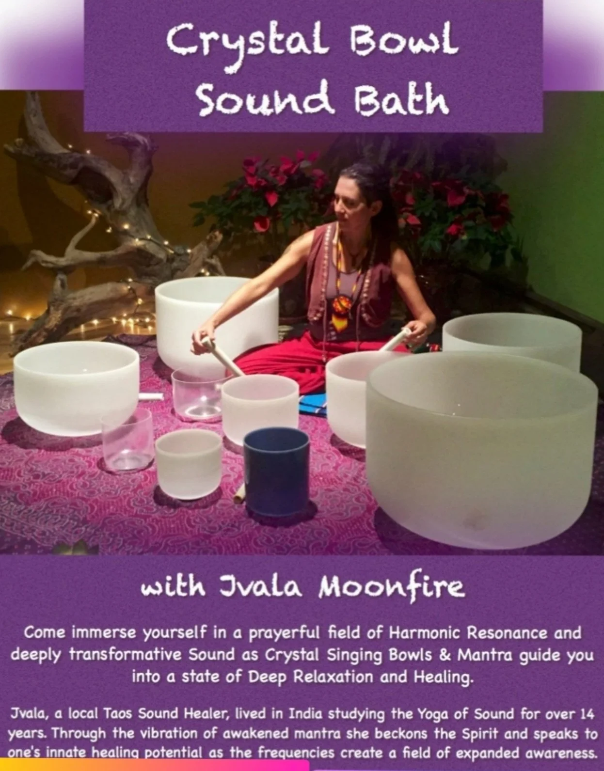 Crystal Bowl Sound Bath with Jvala — Joy Yoga Taos New Mexico