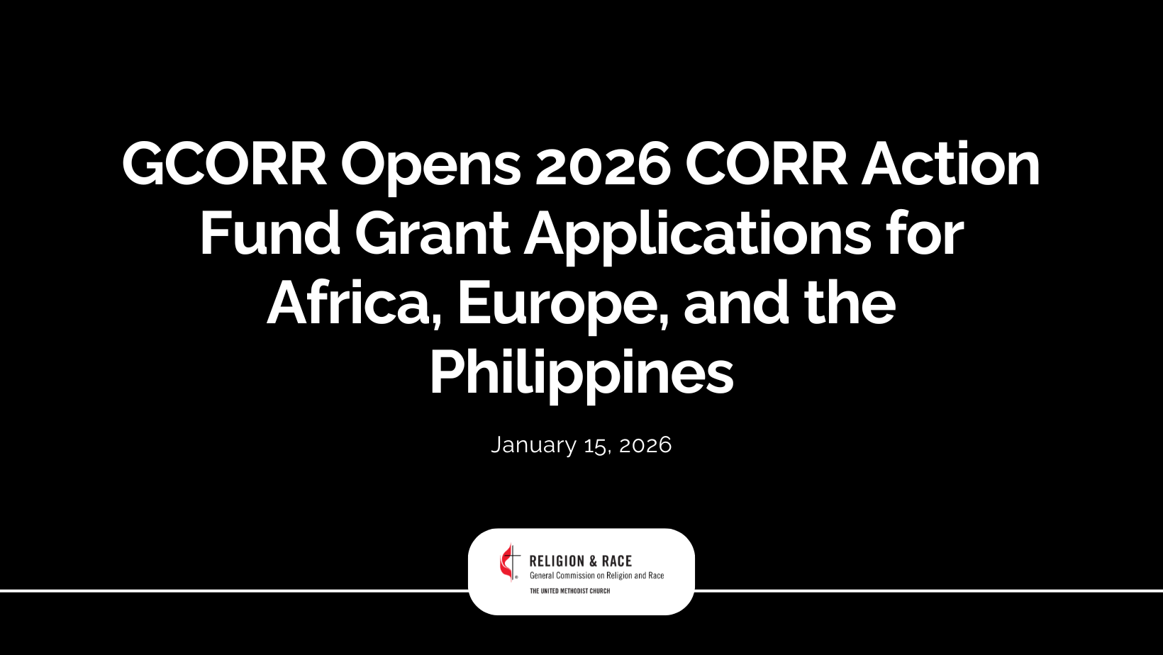 2026 CORR Action Fund: Grant Application for Africa, Europe, and the Philippines