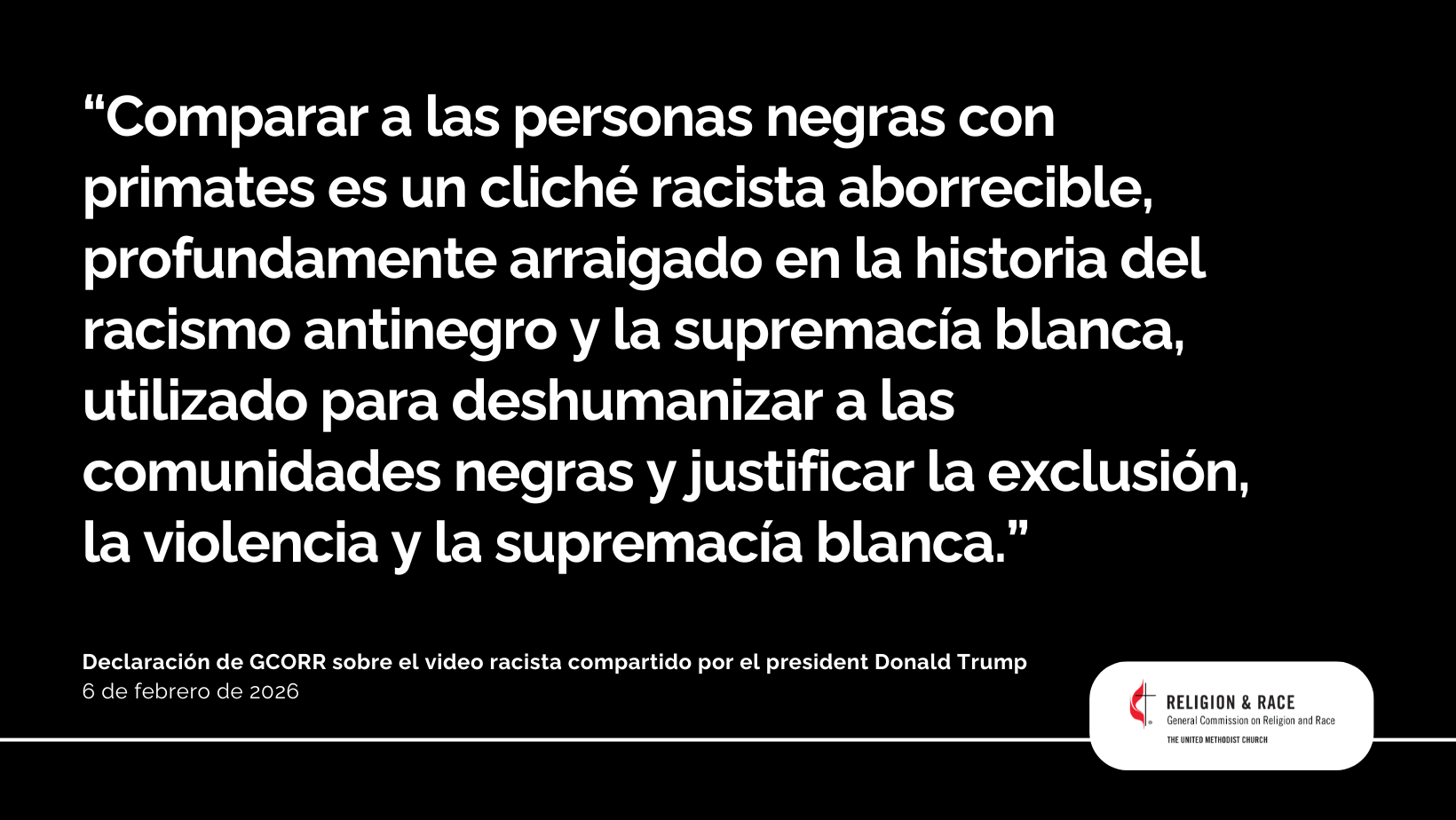 Declaración de GCORR sobre el video racista compartido por el president Donald Trump
